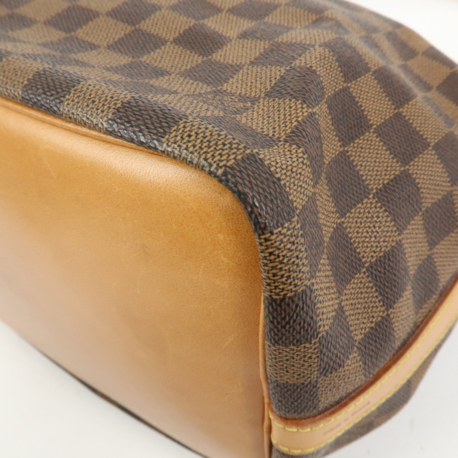 Louis Vuitton Damier Noe Canvas Leather Shoulder Bag Brown