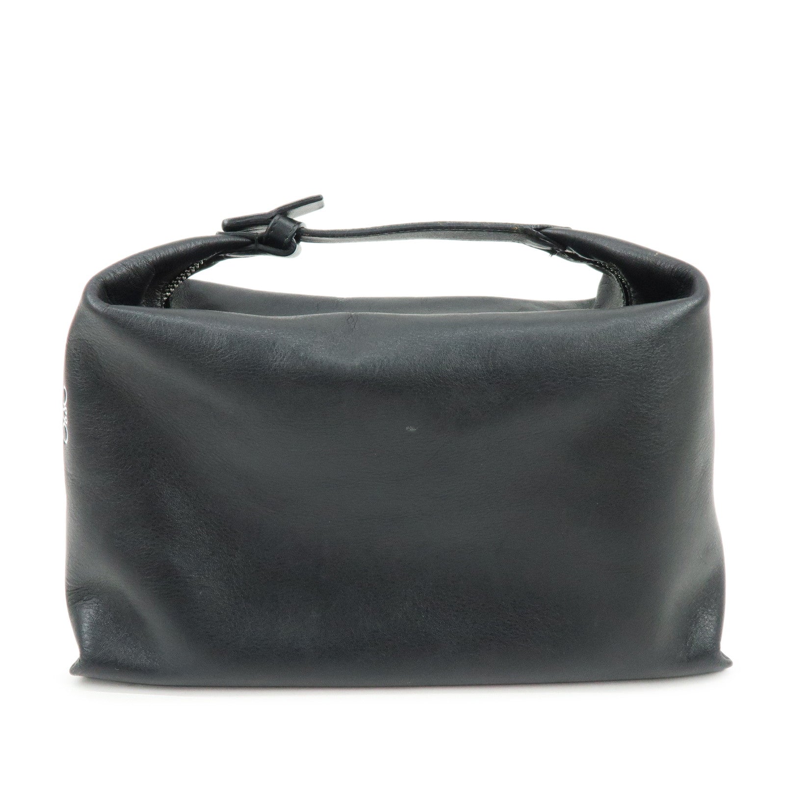 LOEWE Anagram Nappa Leather Hand Bag Pouch Black