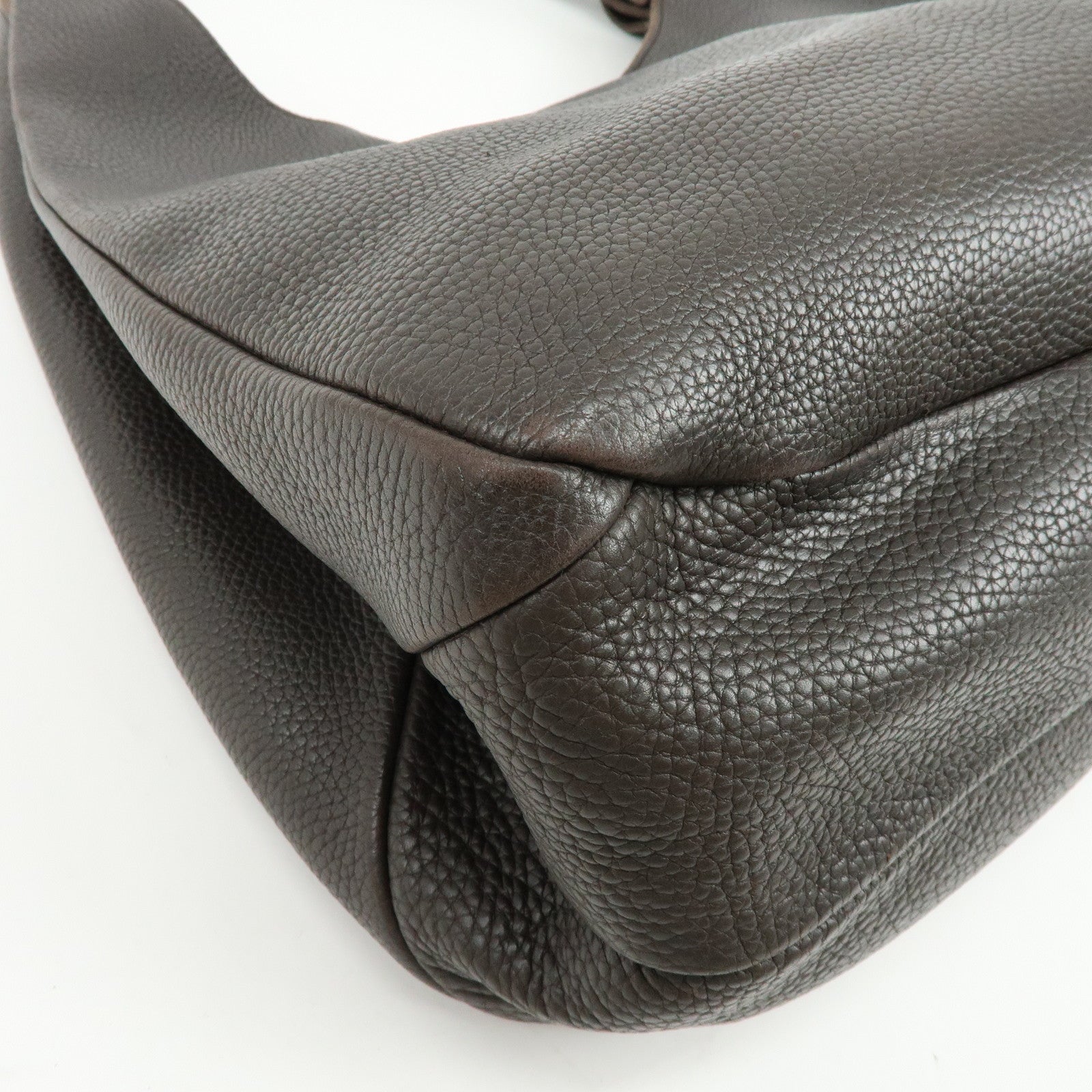 BOTTEGA VENETA Intrecciato Campana Large Leather Shoulder Bag Brown