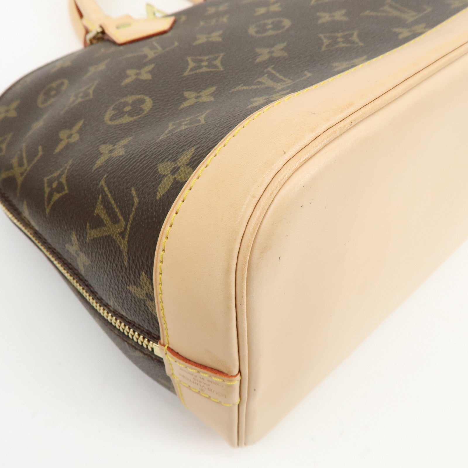 Louis Vuitton Monogram Alma PM Canvas Leather Hand Bag Brown M51130