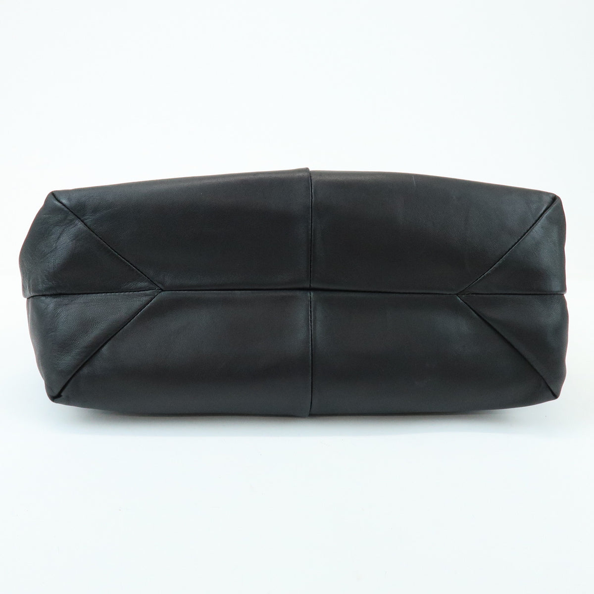 LOEWE Nappa Leather Wood Hand Bag Tote Bag Black Brown