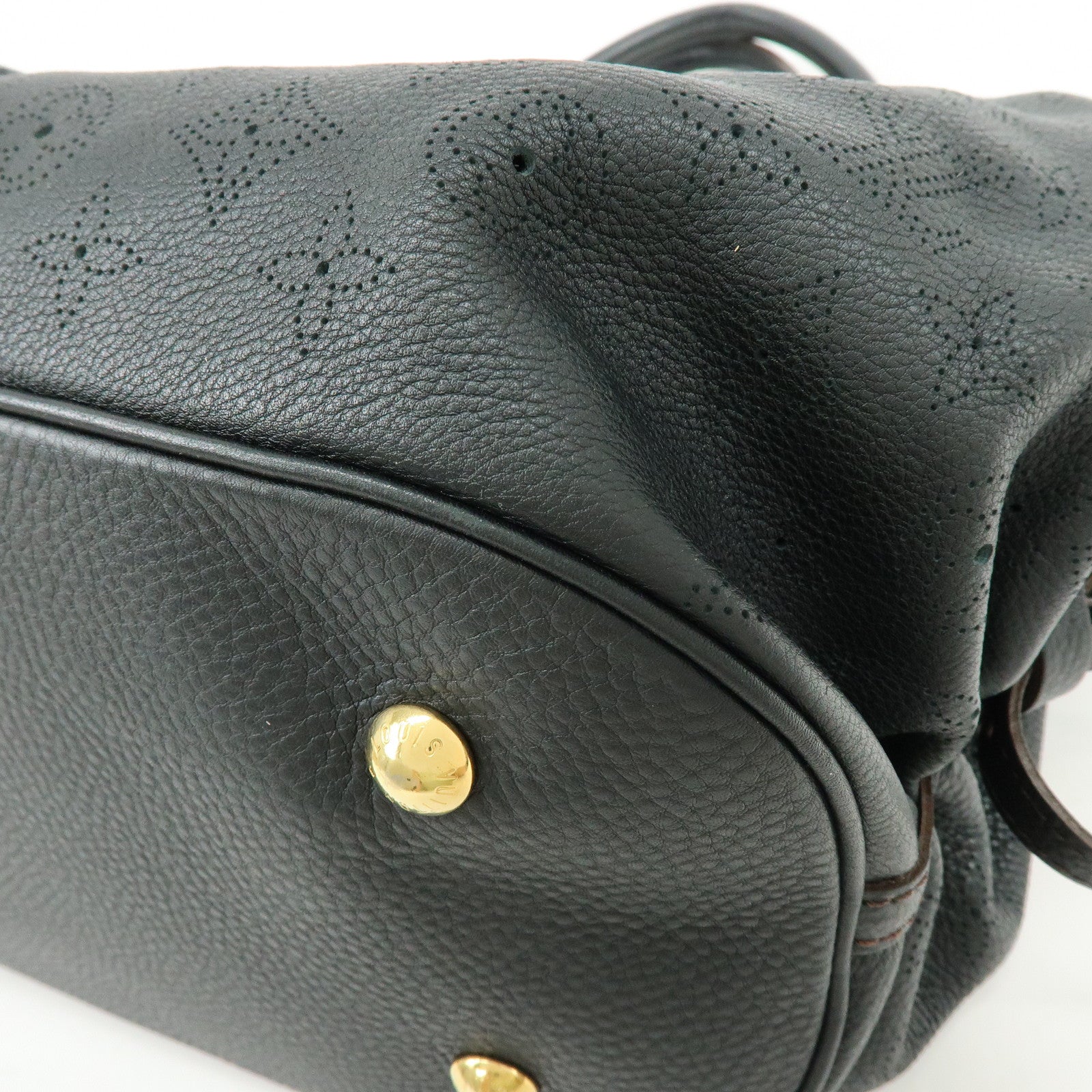 Louis Vuitton Monogram Mahina L Leather Shoulder Bag Noir Black M95765