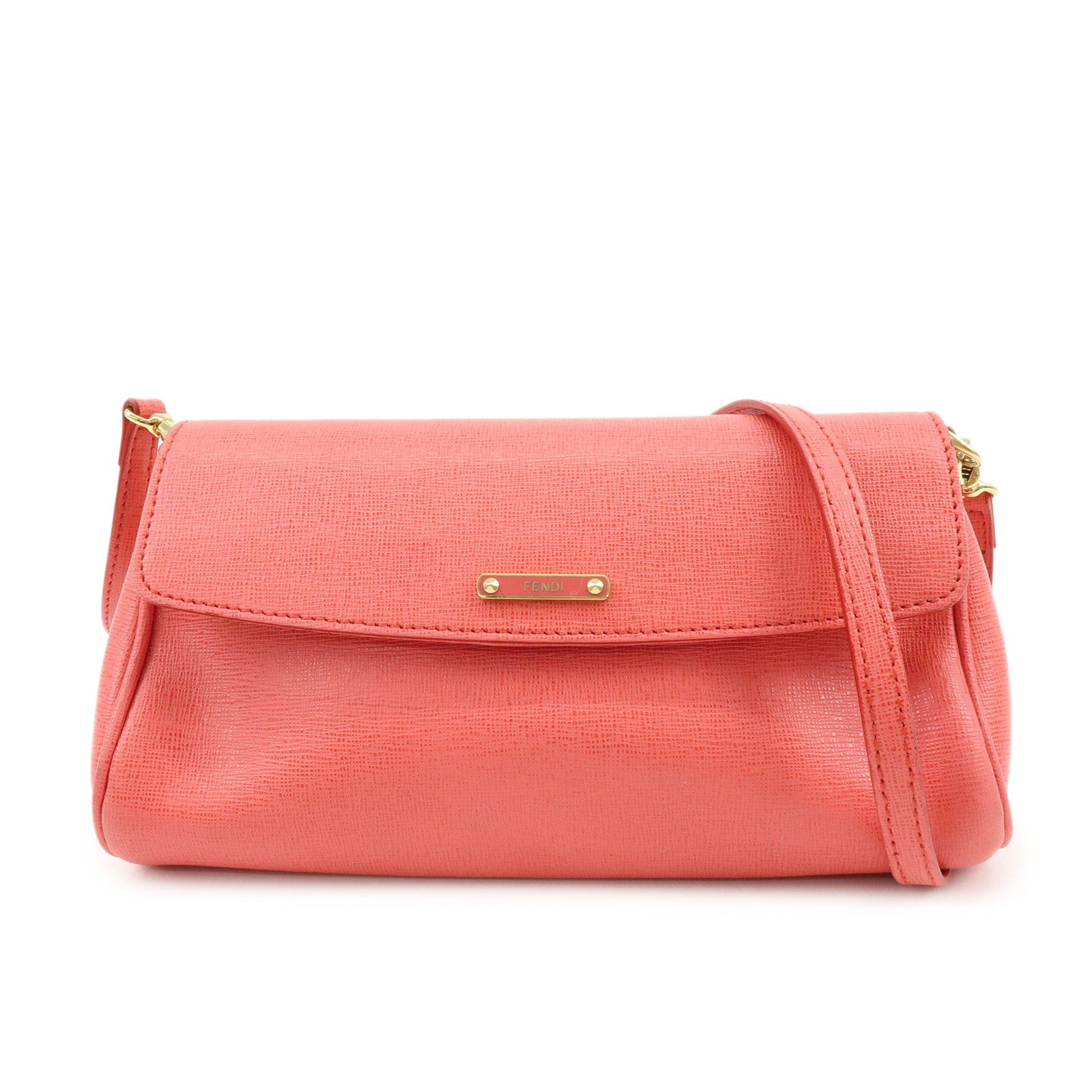 FENDI PVC Mini Pochette Shoulder Bag Crossbody Bag Pink 8M0315