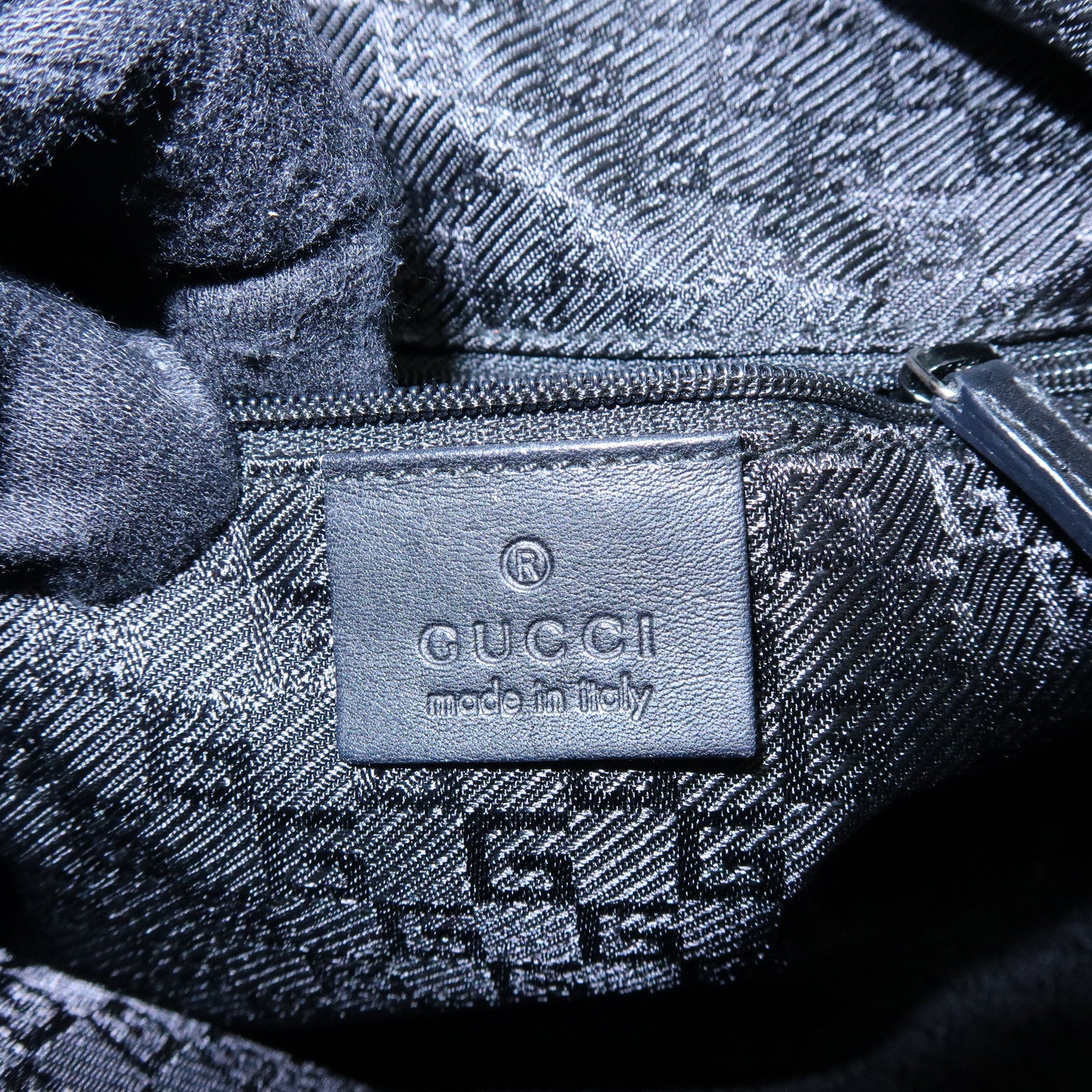 GUCCI Bamboo Leathe Hand Bag Shoulder Bag Black 001・4095