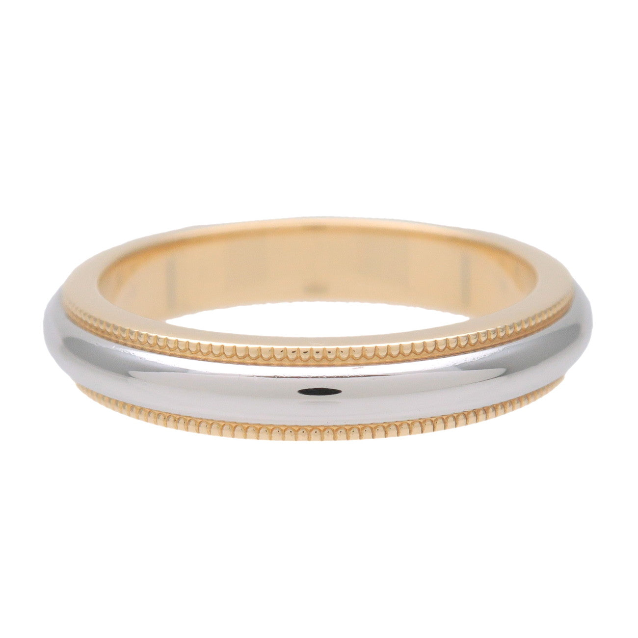 TiTiffany & Co Milgrain Band Ring PT950 K18 750YG US5 EU49