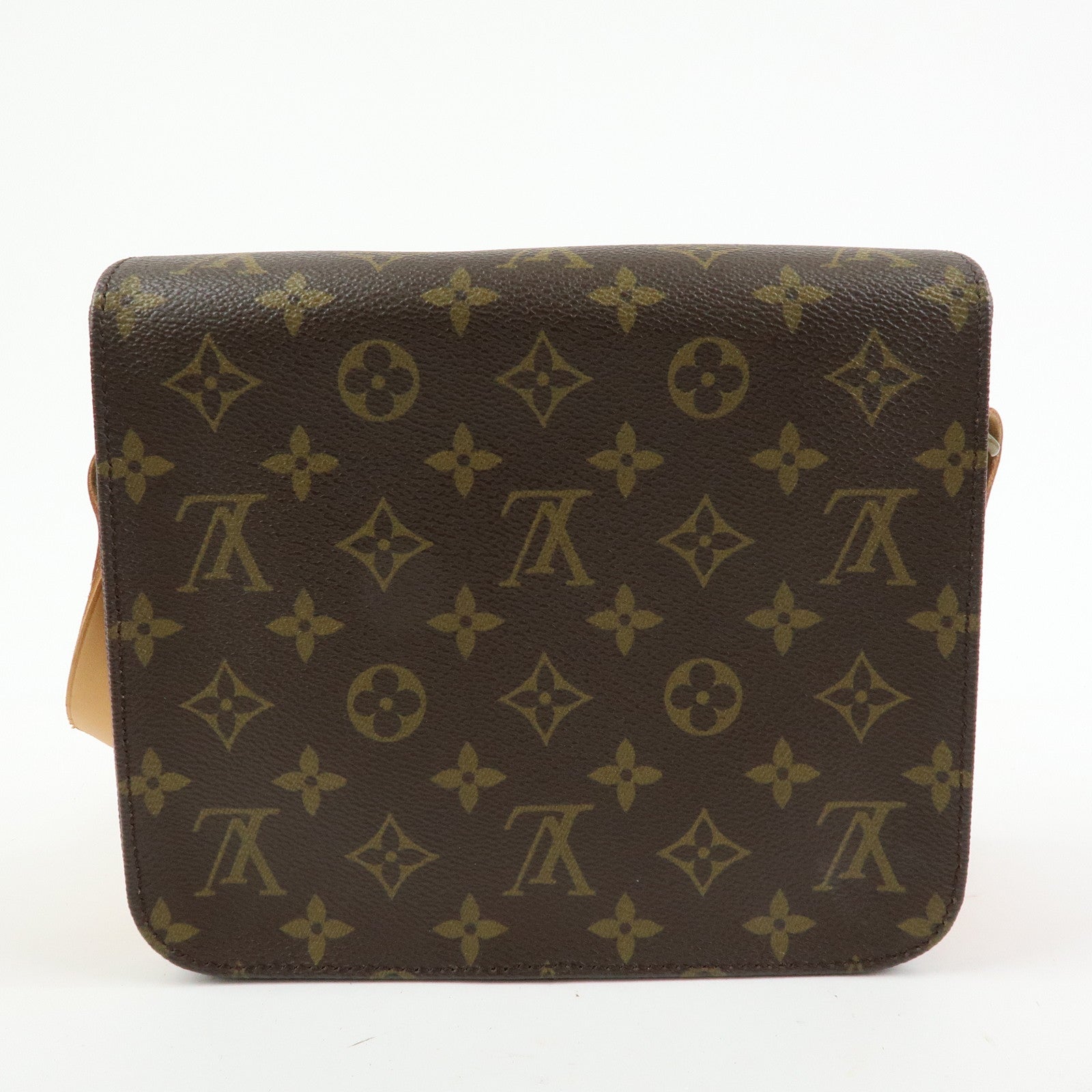 Louis Vuitton Monogram Cartouchiere MM Shoulder Bag Brown M51253