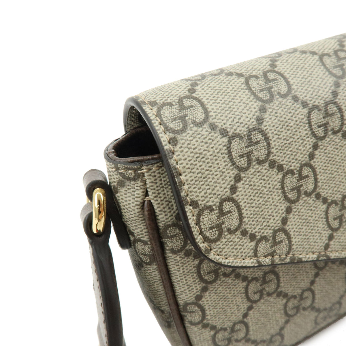 GUCCI Sherry Double G GG Supreme Leather Shoulder Bag Beige 764961