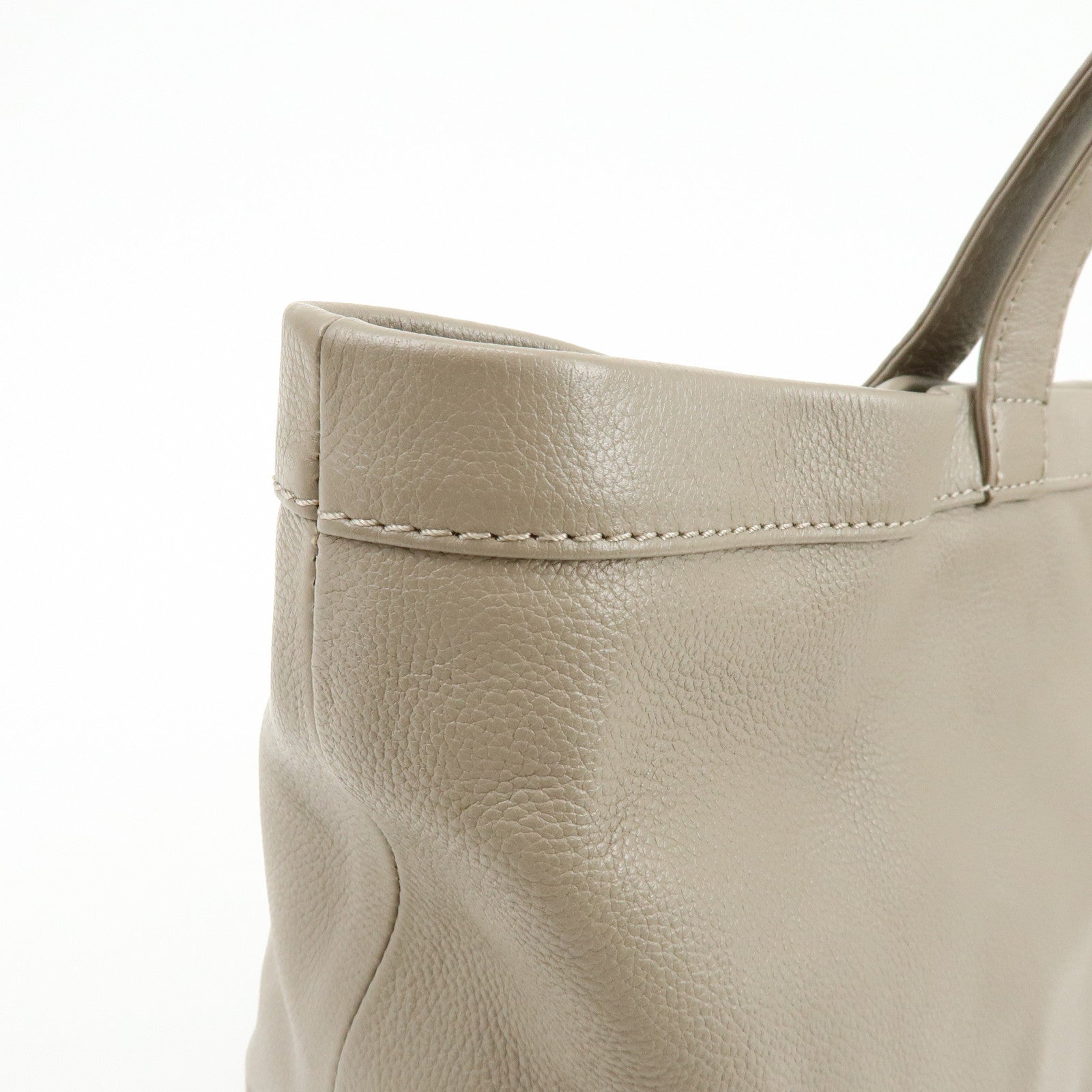 Chloe See By Chloe Leather Tote Bag Hand Bag Shoulder Bag Greige