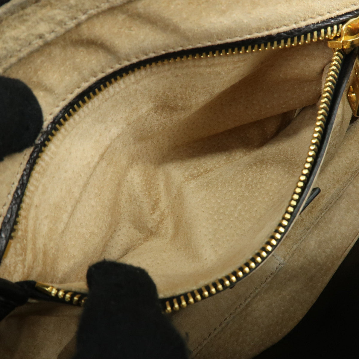 PRADA Leather Chain Shoulder Bag Studded Black Gold Silver BR4588