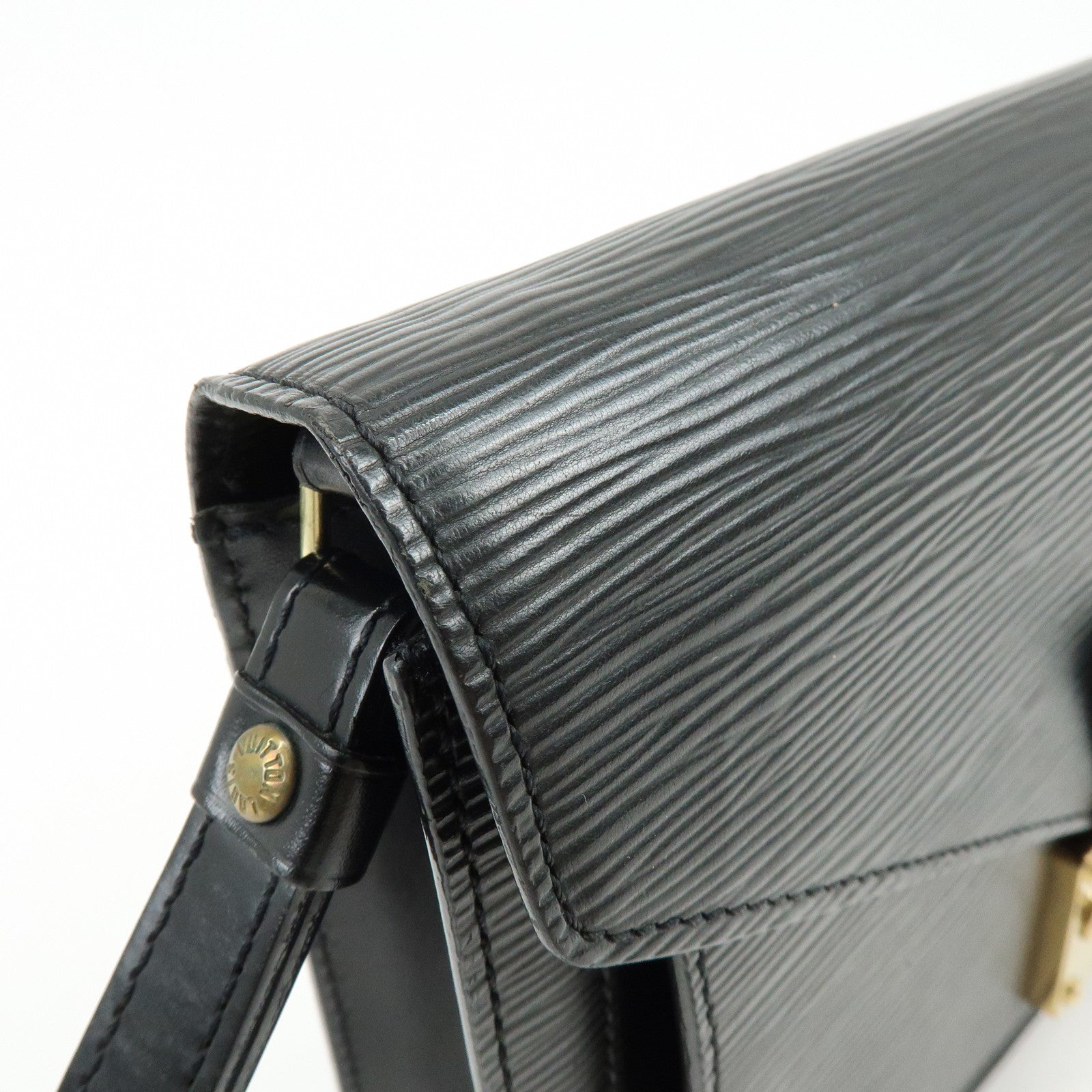 Louis Vuitton Epi Sellier Dragonne Leather Clutch Bag Noir Black M52612