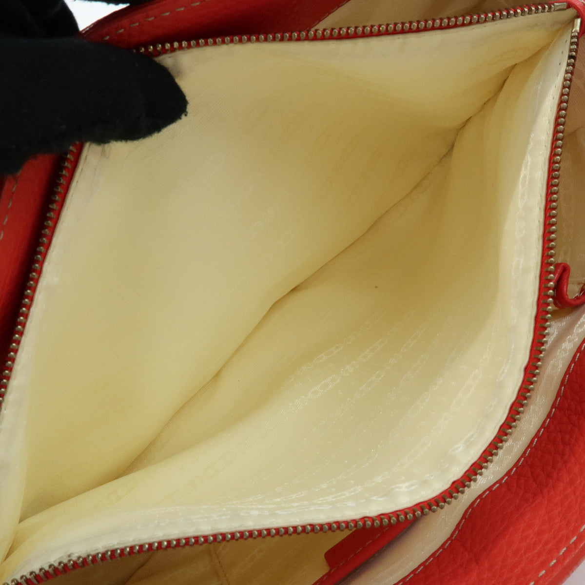 CELINE Boogie Bag Leather Hand Bag Tote Bag Red