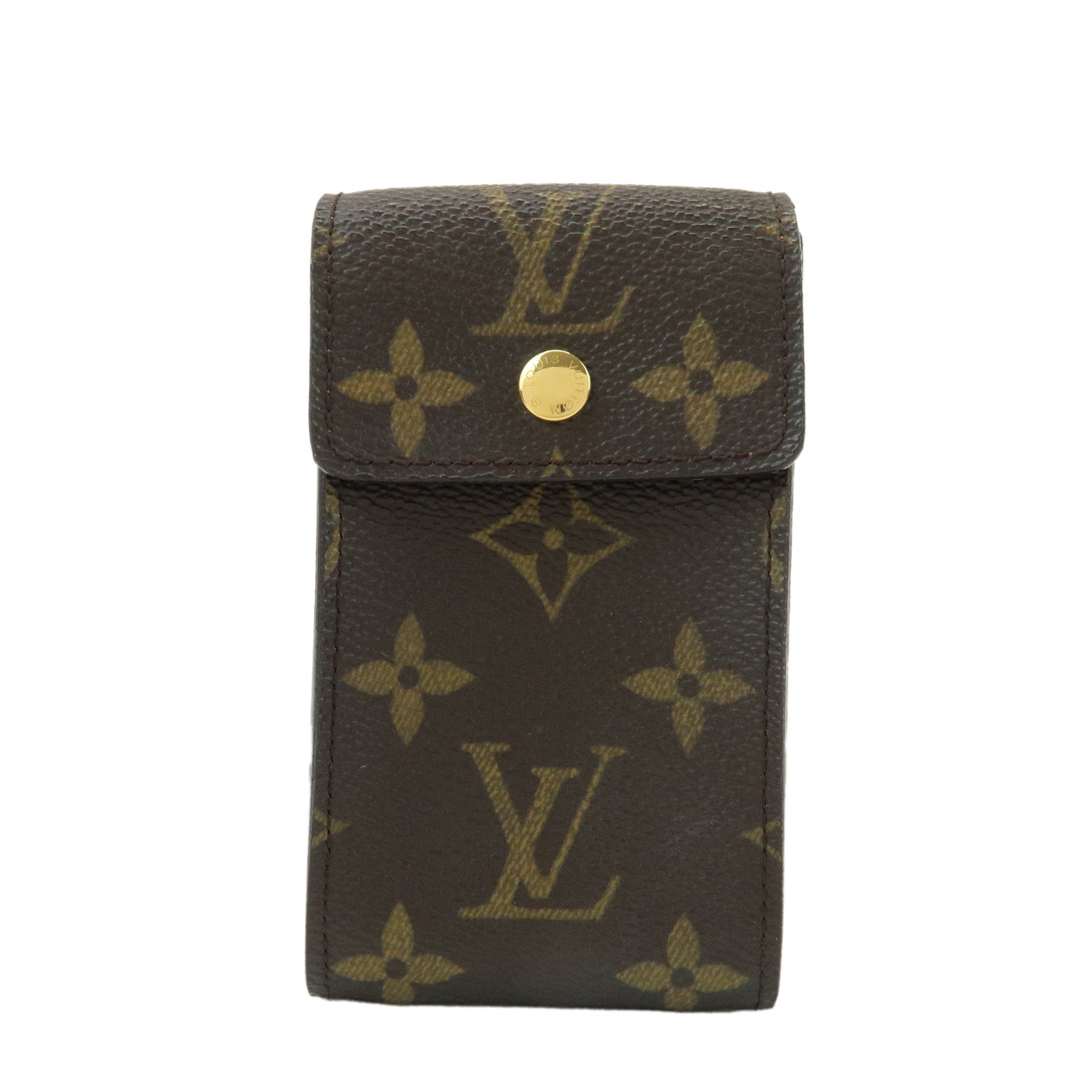 Louis Vuitton Monogram Canvas Porte Cles Badge Key Case Brown