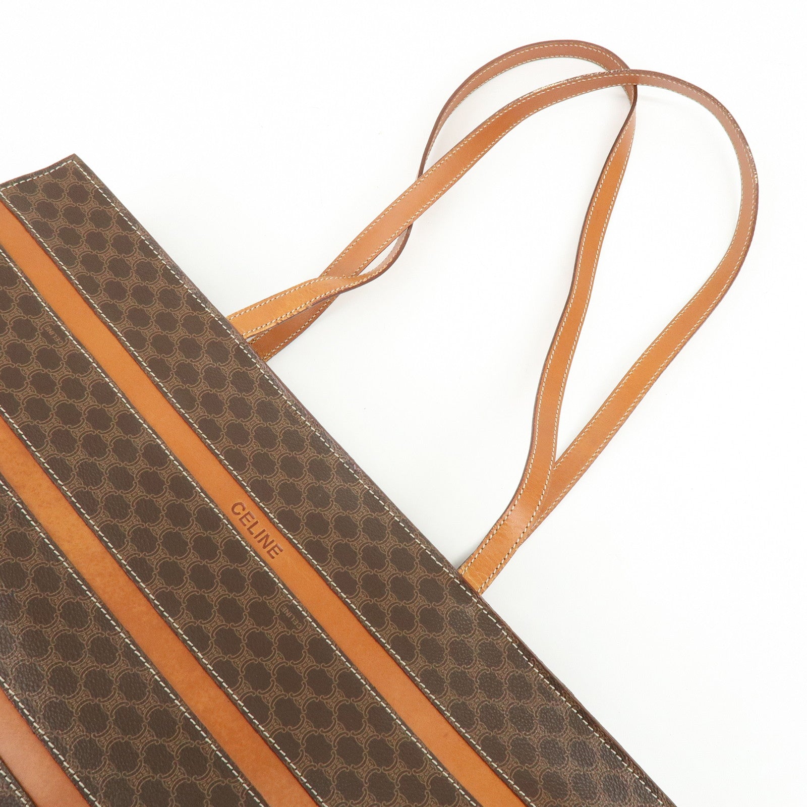 CELINE Macadam PVC Leather Tote Bag Shoulder Bag Brown
