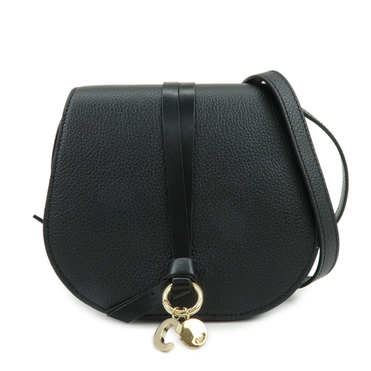 Chloe Alphabet Leather Shoulder Bag Crossbody Bag Black