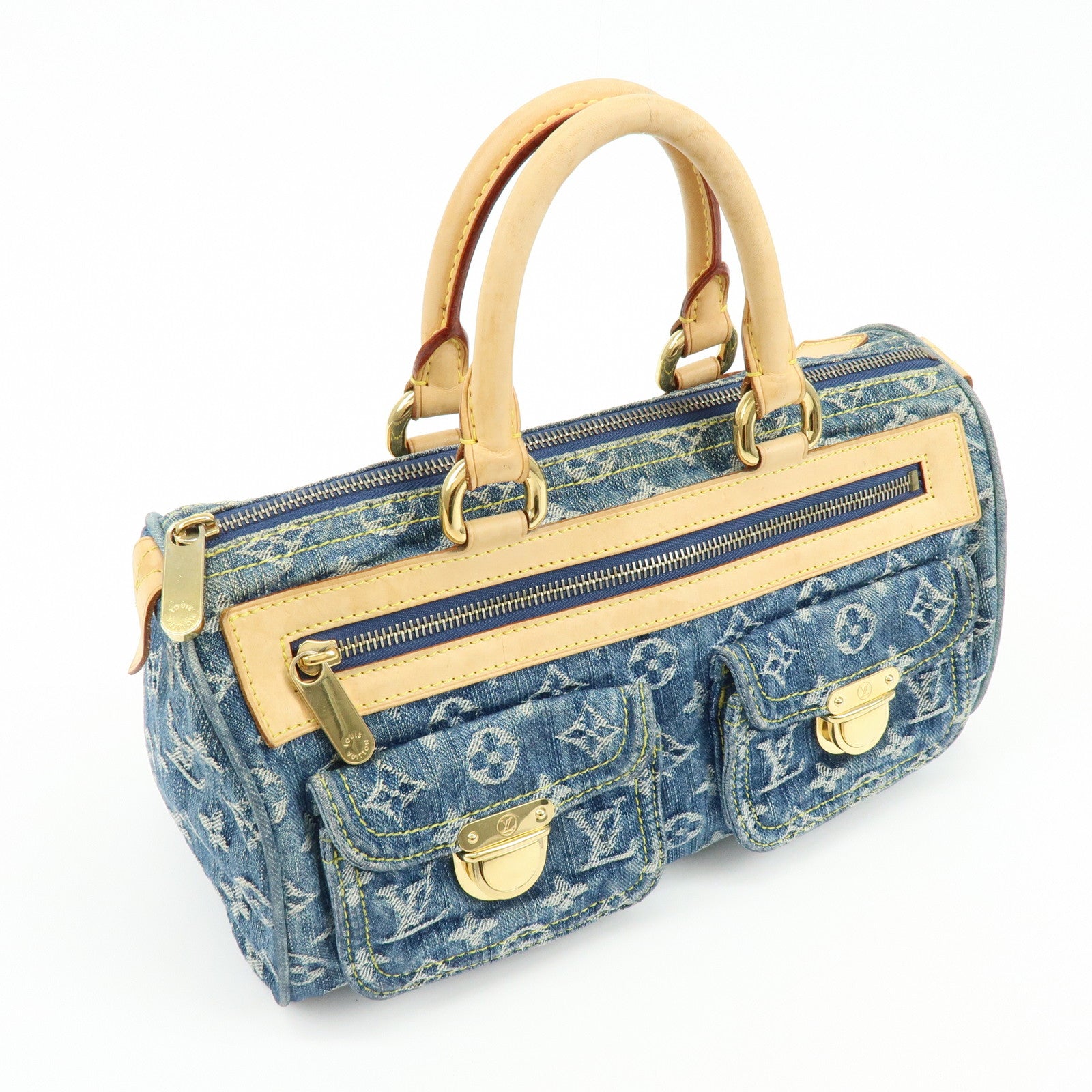 Louis Vuitton Monogram Denim Neo Speedy Boston Bag Blue M95019