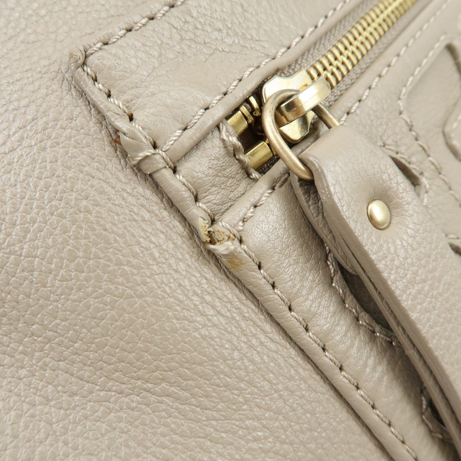 Chloe See By Chloe Leather Tote Bag Hand Bag Shoulder Bag Greige