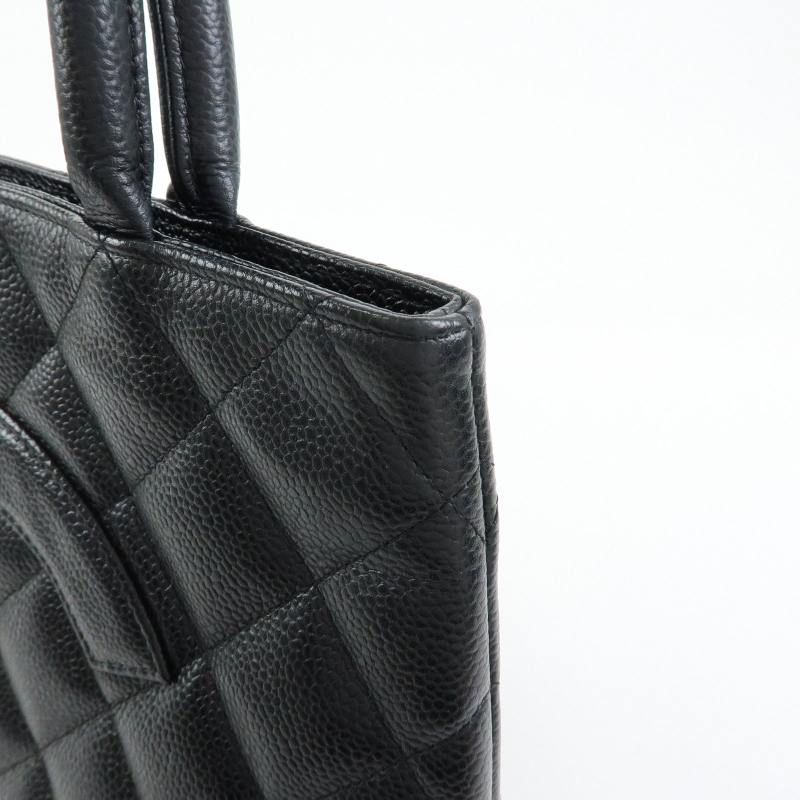 CHANEL Matelasse COCO Mark Medallion Tote Bag Hand Bag Black A01804
