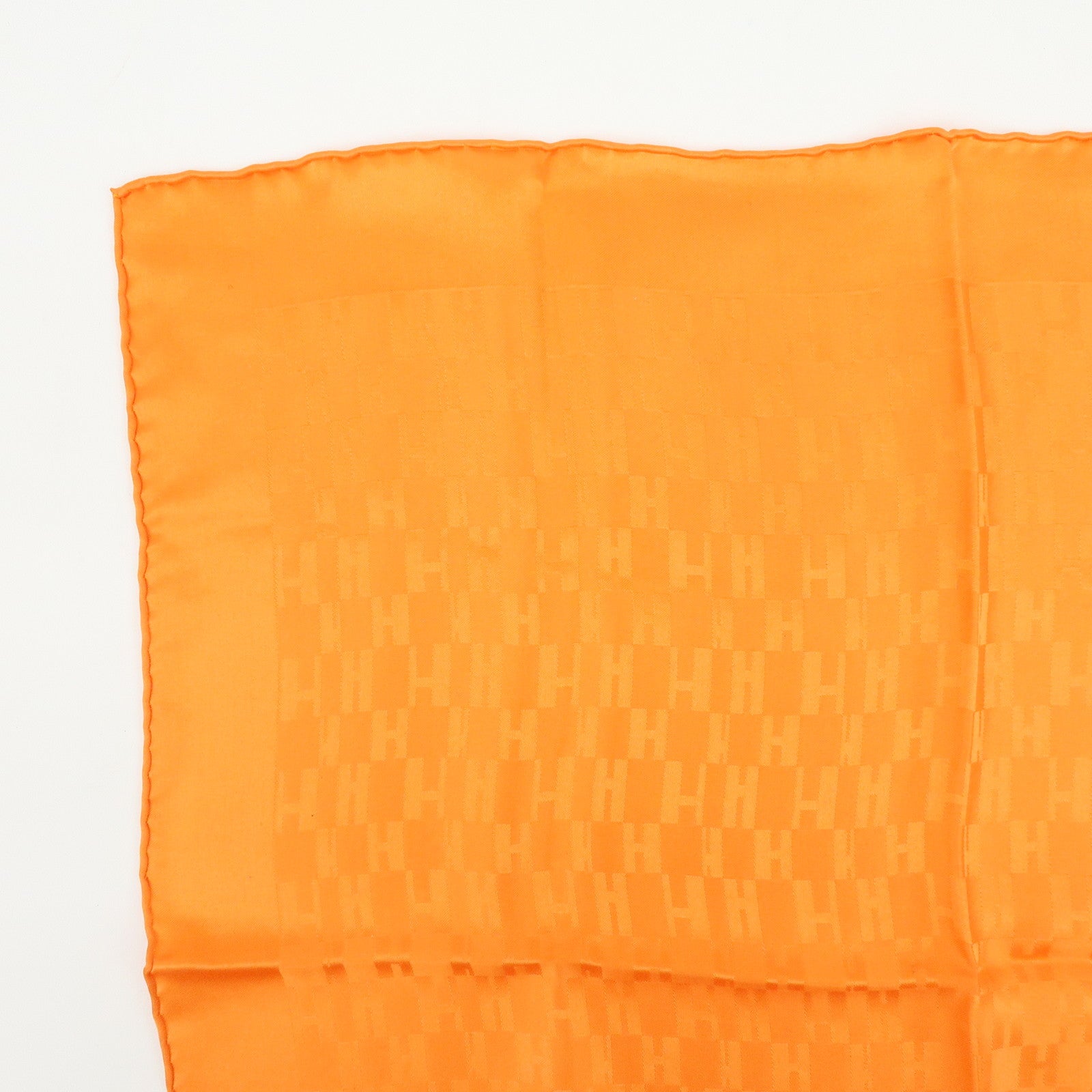 HERMES Carre 40 Lot of 2 Silk 100% Scarf Grand H/Bolduc Orange Green