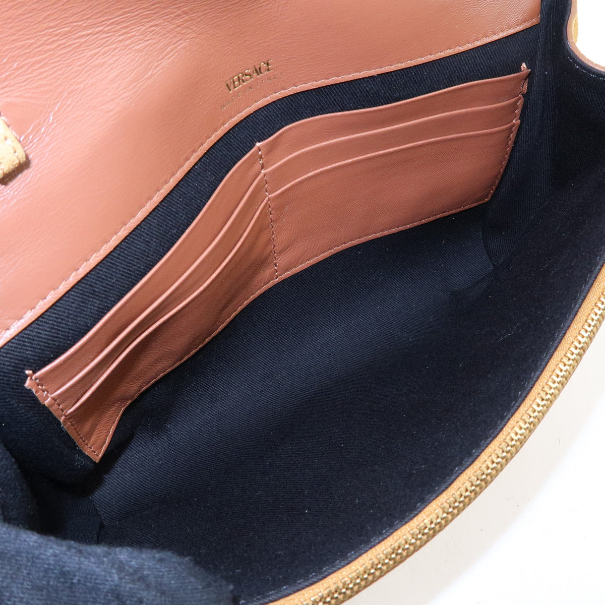VERSACE Meduca Suede Fur 2Way Bag Hand Shoulder Bag Beige