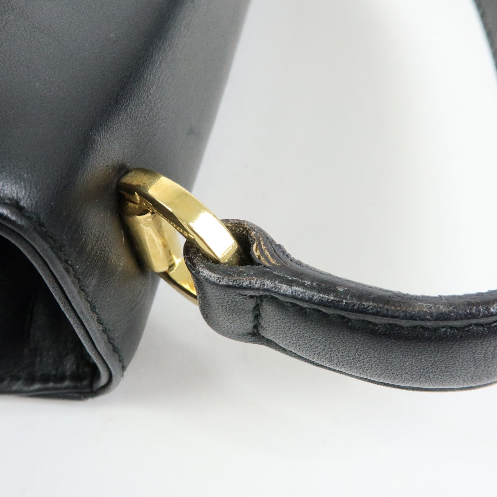 Ferragamo Vara Ribbon Leather 2Way Hand Bag Shoulder Bag Black