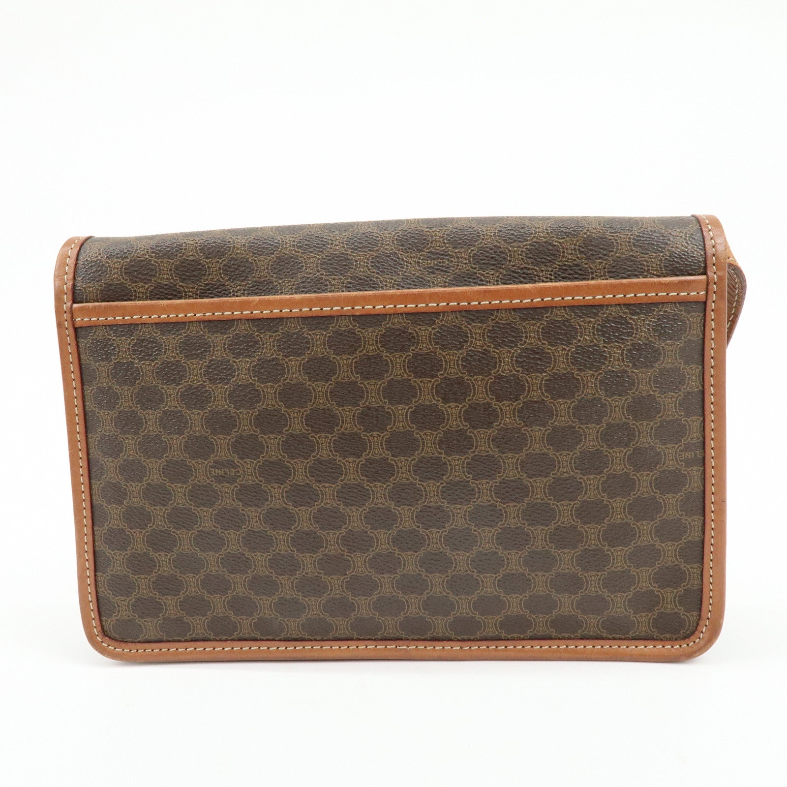 CELINE Macadam PVC Leather Shoulder Bag Crossbody Bag Brown