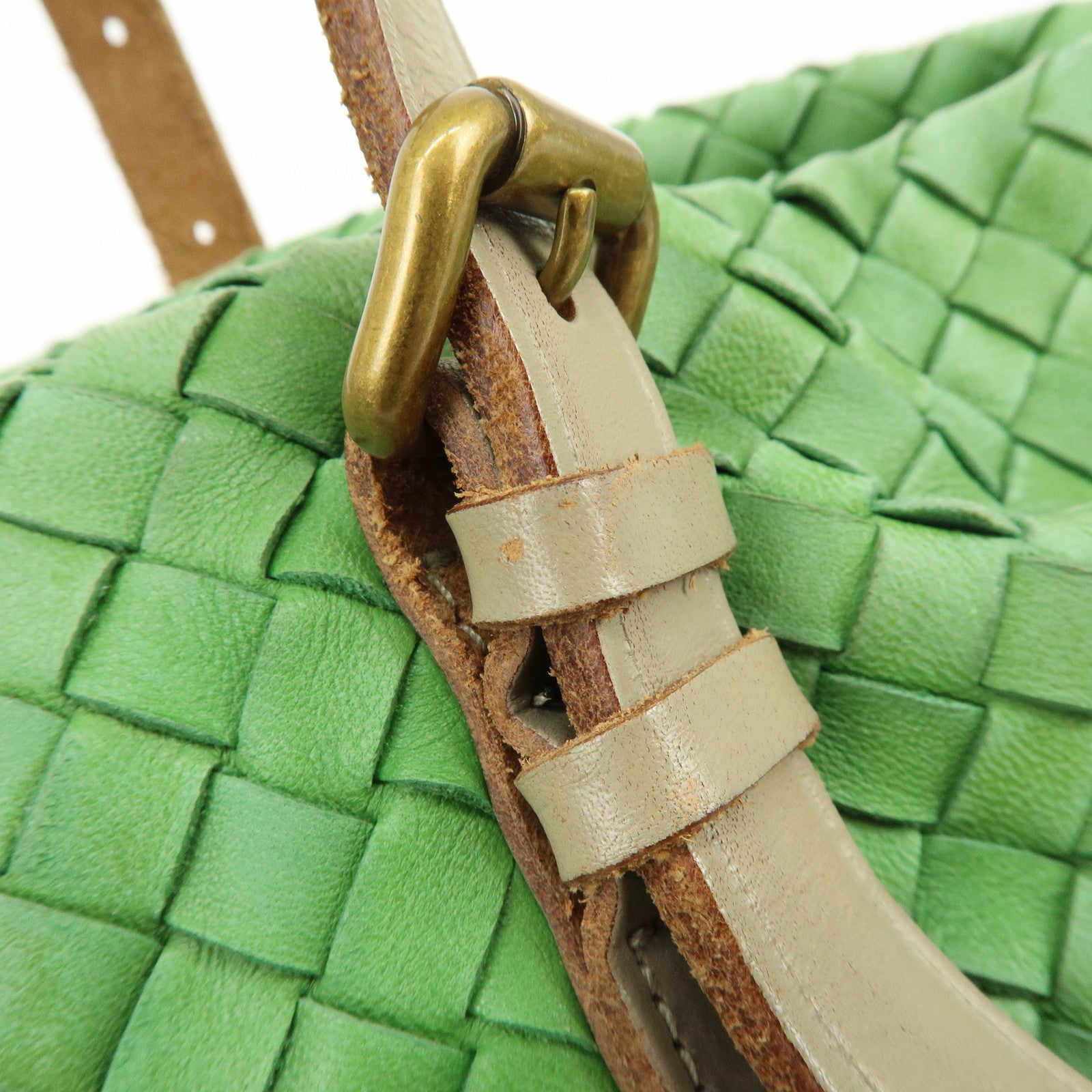 BOTTEGA VENETA Intrecciato Flower Shoulder Bag Tote Bag Green 169759