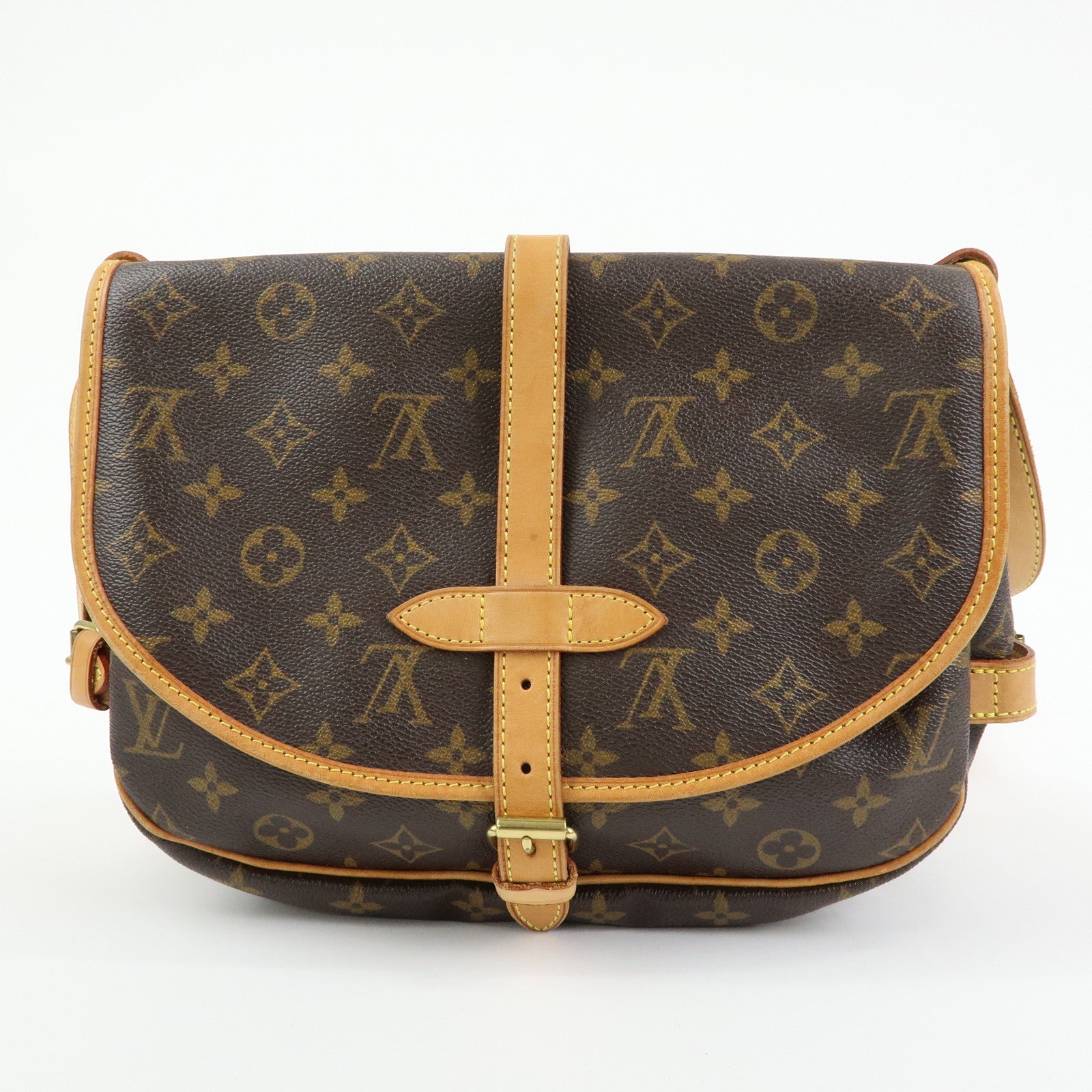 Louis Vuitton Monogram Saumur 30 Shoulder Crossbody Bag Brown M42256