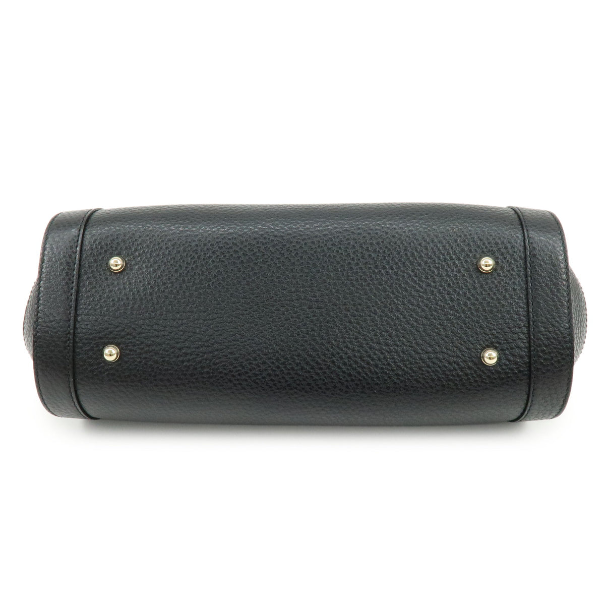 GUCCI Bamboo Leather Hand Bag Shoulder Bag Black 111713