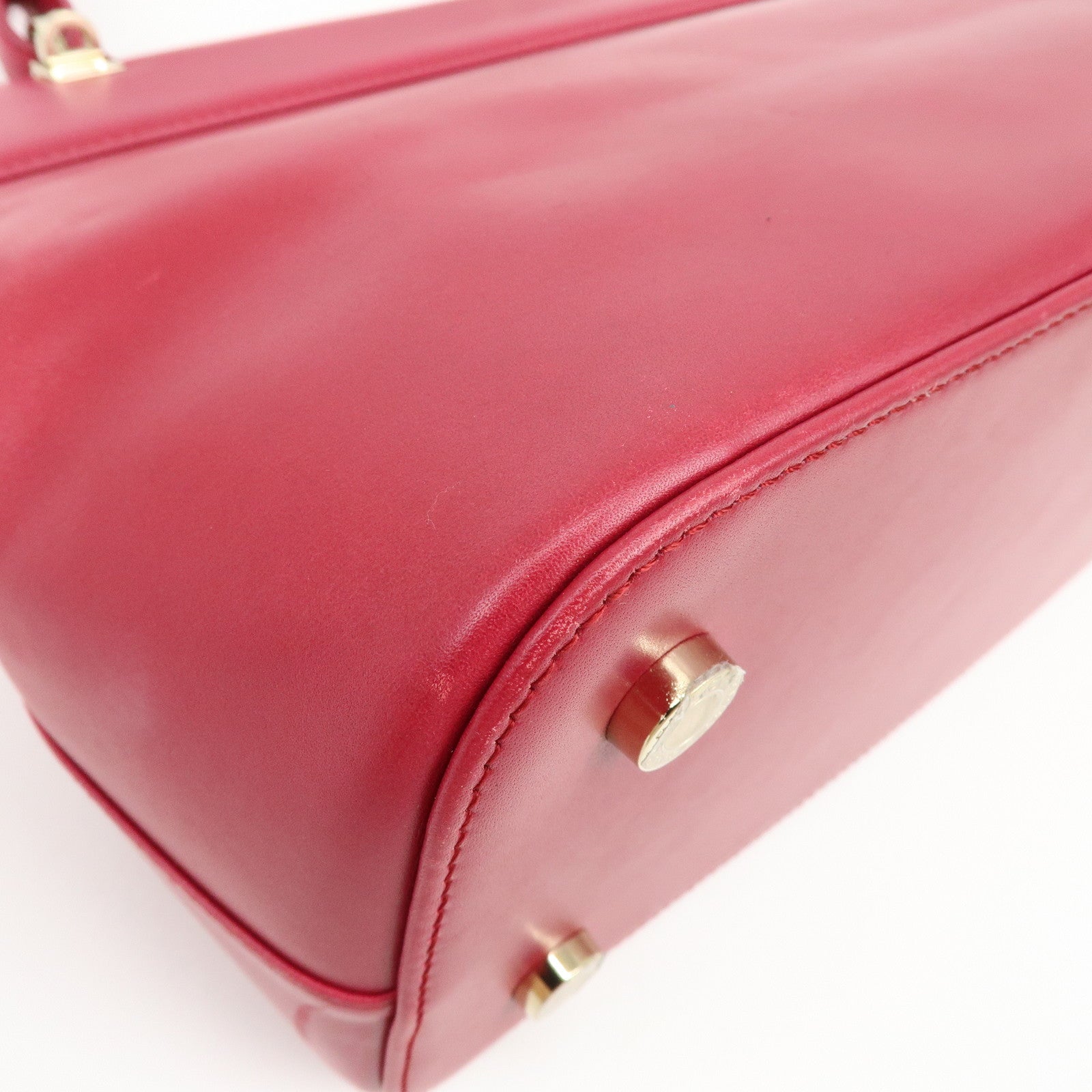 BVLGARI Isabella Rossellini Leather 2Way Bag Hand Bag Magenta