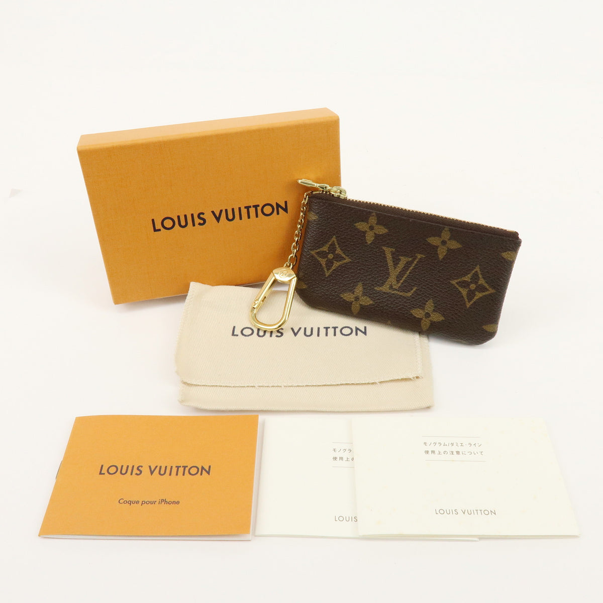 Louis Vuitton Monogram Pochette Cles Coin Case Key Case Brown M62650