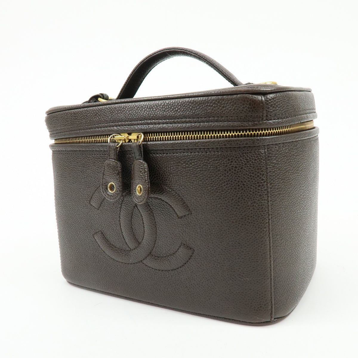 CHANEL COCO Mark Caviarskin 2WAY Bag Cosmetic Bag Black A07061