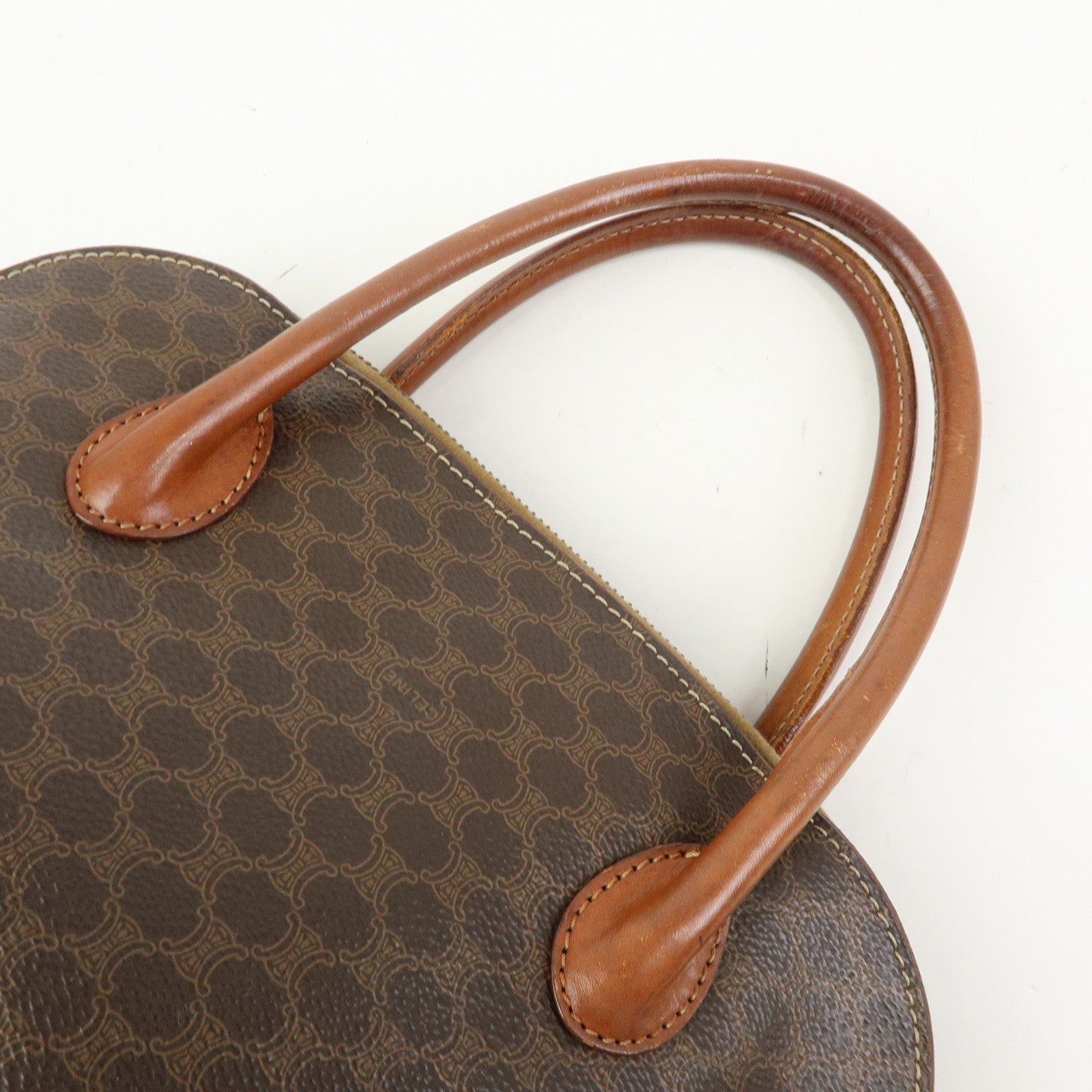 CELINE Macadam PVC Leather 2Way Bag Hand Bag Brown