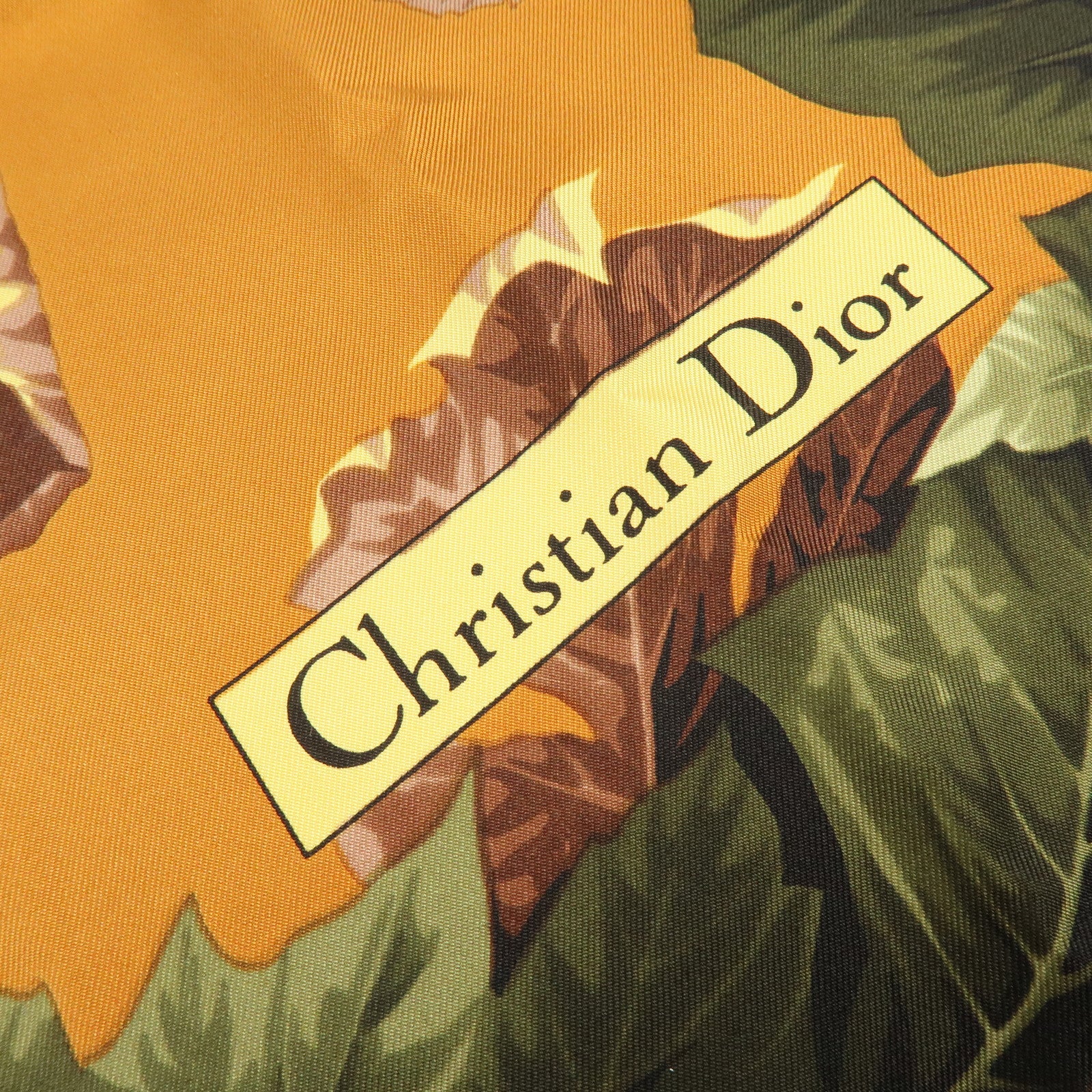 Christian Dior Lot of 3 Silk 100% Scarf Brown Orange Black Gold Navy