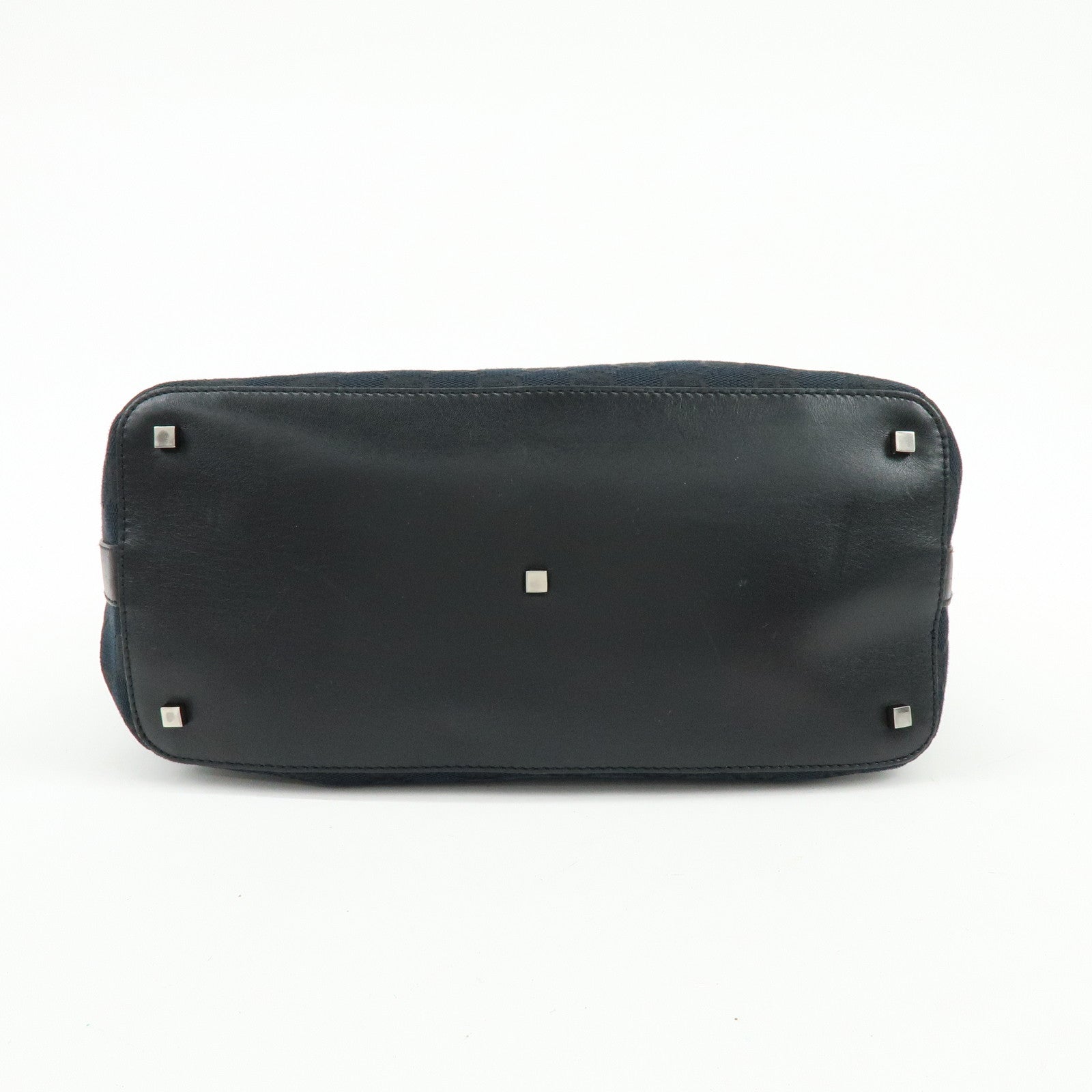GUCCI GG Monogram Canvas Leather Shoulder Bag Black 001・4298