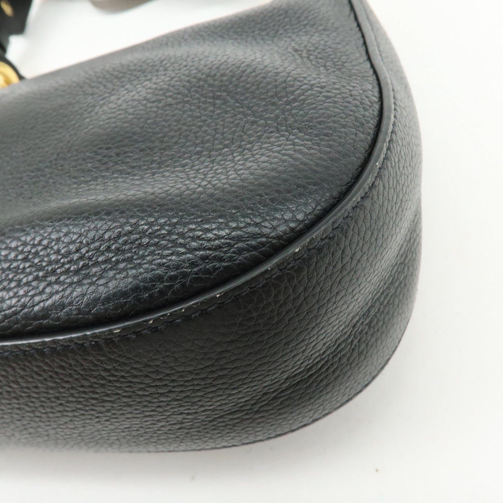 PRADA Vitello Phenix Leather Shoulder Bag Crossbody Bag Black 1BC180