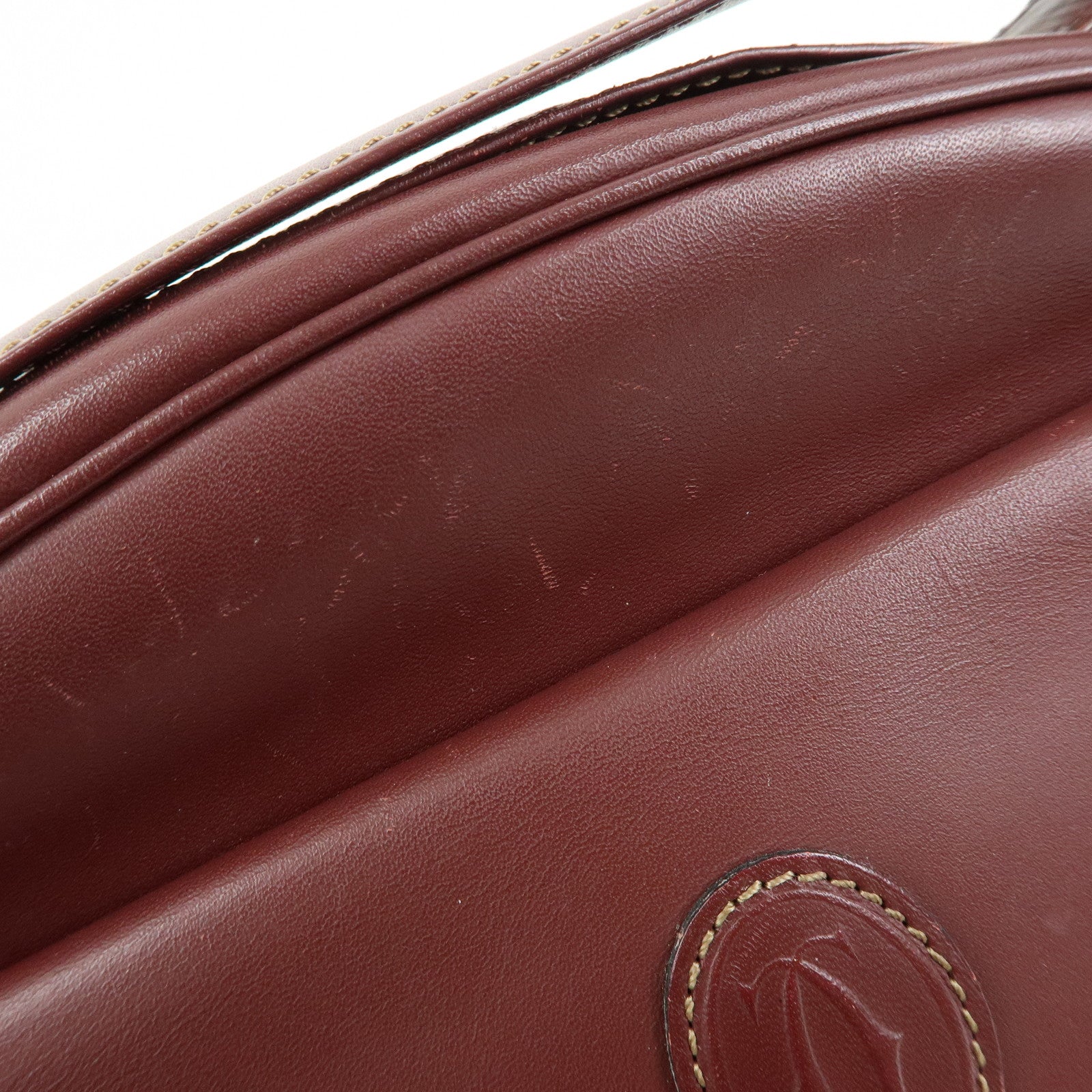 Cartier Must de Cartier Leather Shoulder Bag Bordeaux