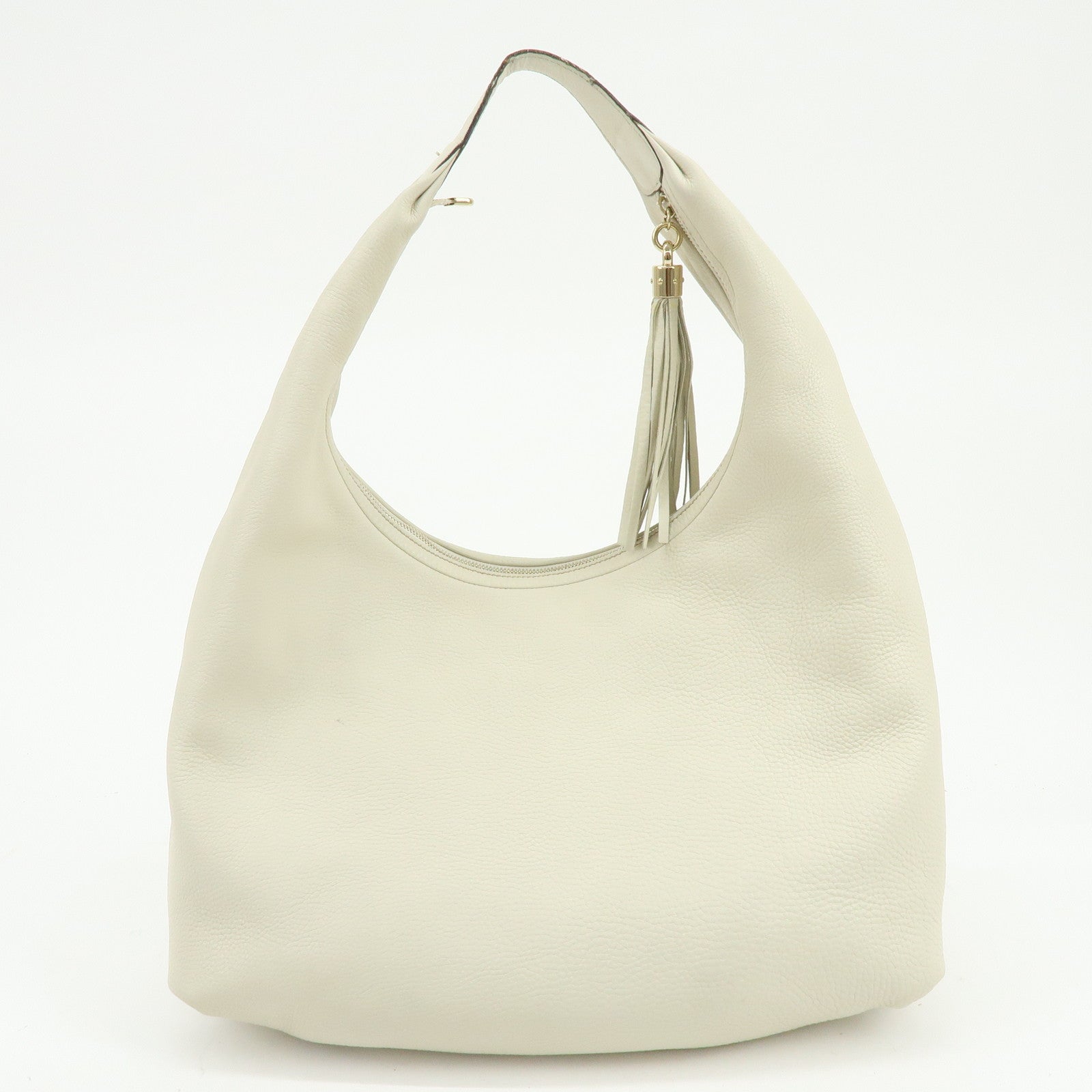 GUCCI SOHO Interlocking G Leahter Shoulder Bag White 282304