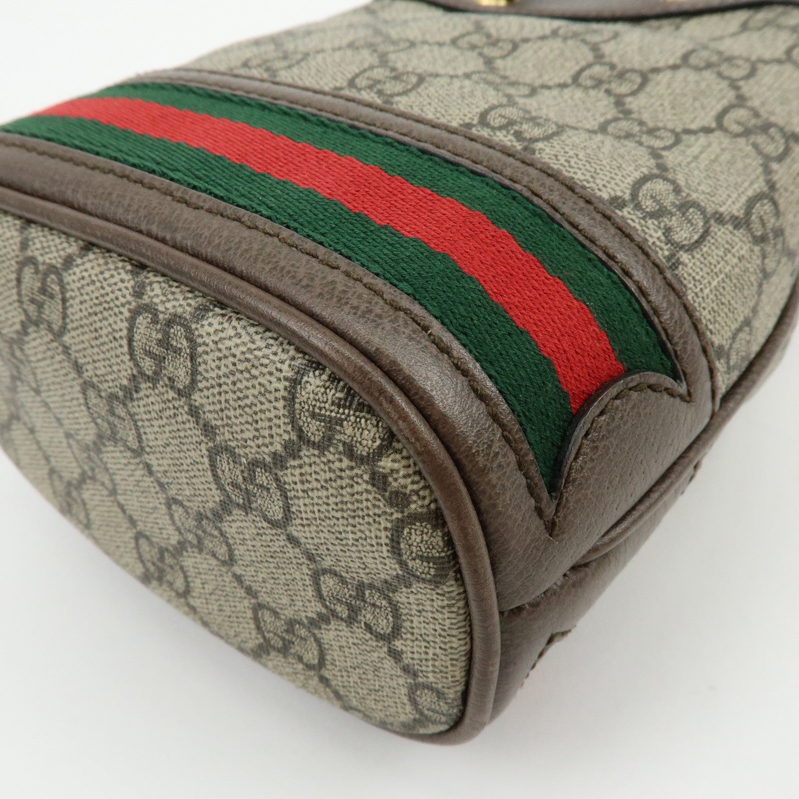 GUCCI Ophidia Sherry GG Supreme Leather Mini Bucket Bag 550620