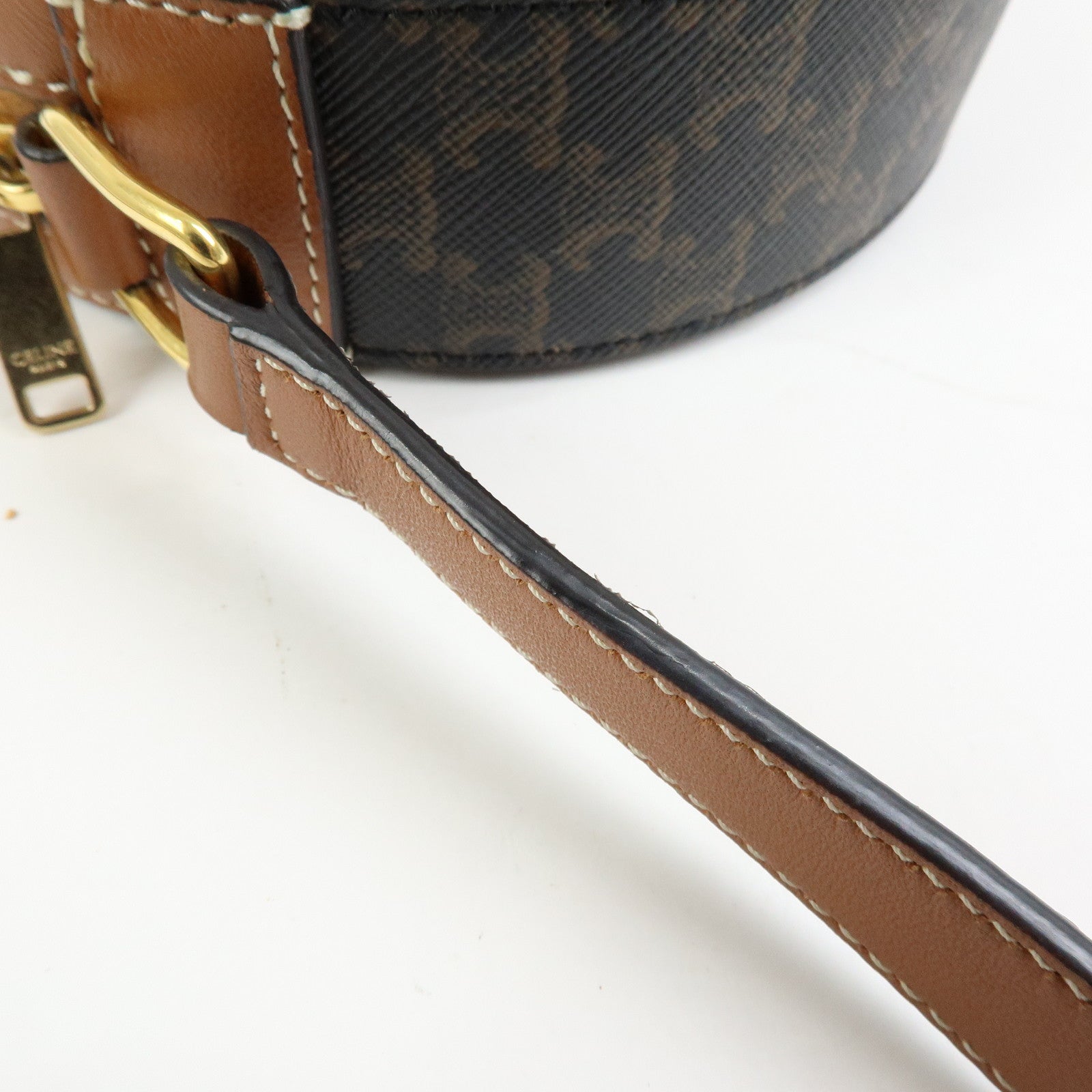 CELINE Triomphe PVC Leather Shoulder Bag Crossbody Bag Brown