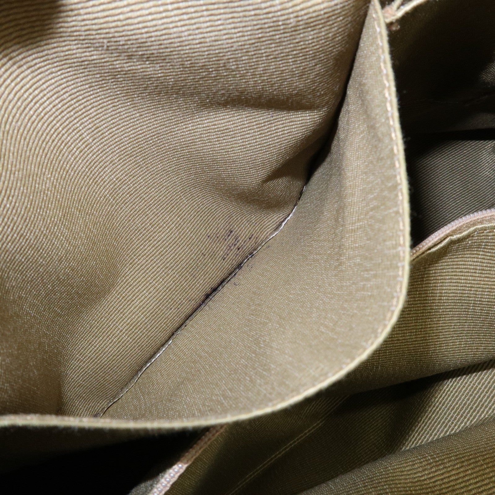 Ferragamo Gancini Canvas Leather Tote Bag Hand Bag Beige Brown