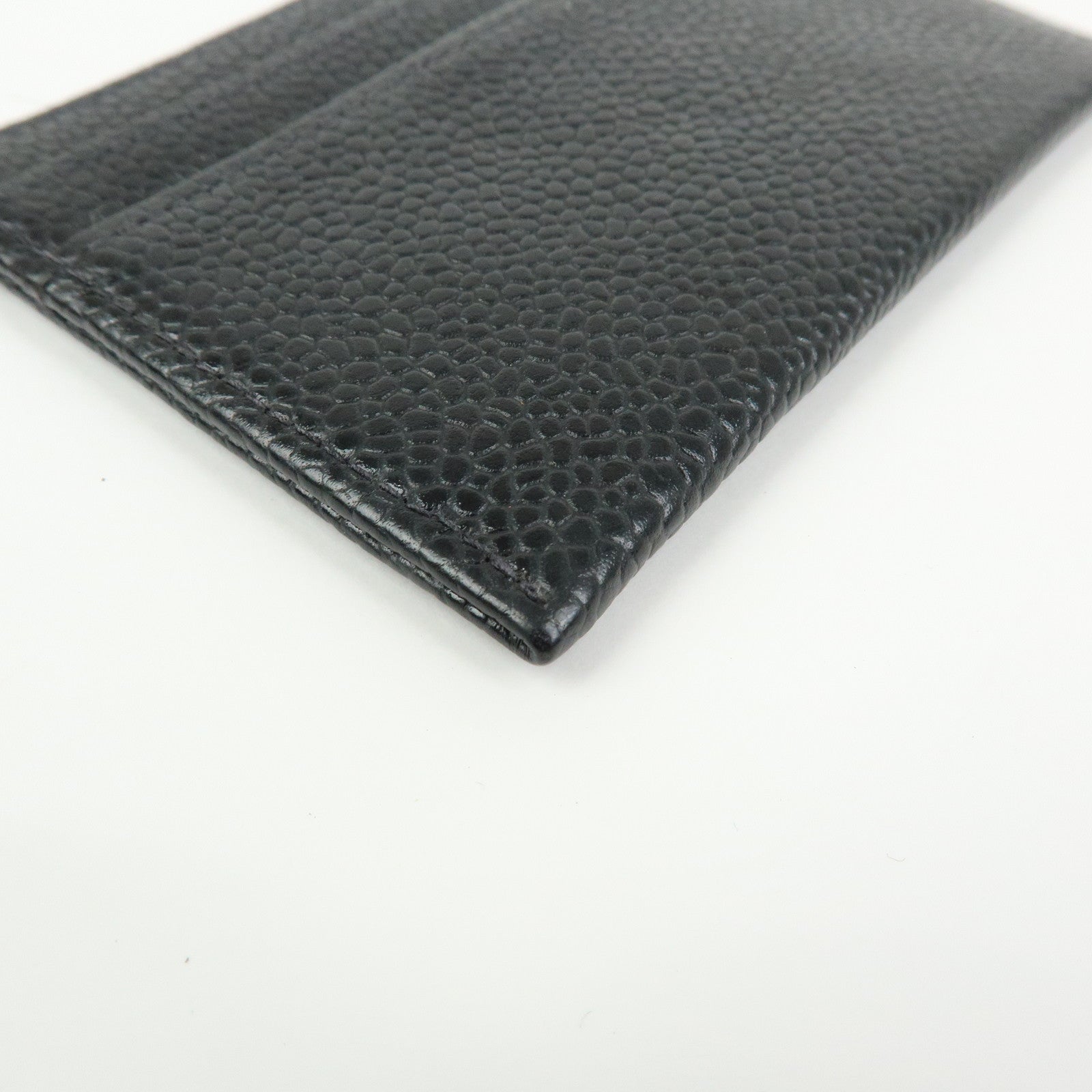 CHANEL COCO Mark Caviarskin Card Case Card Holder Black