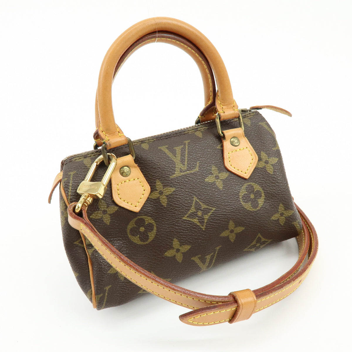Louis Vuitton Monogram Mini Speedy Hand Bag and Strap M41534 J52312 Lot