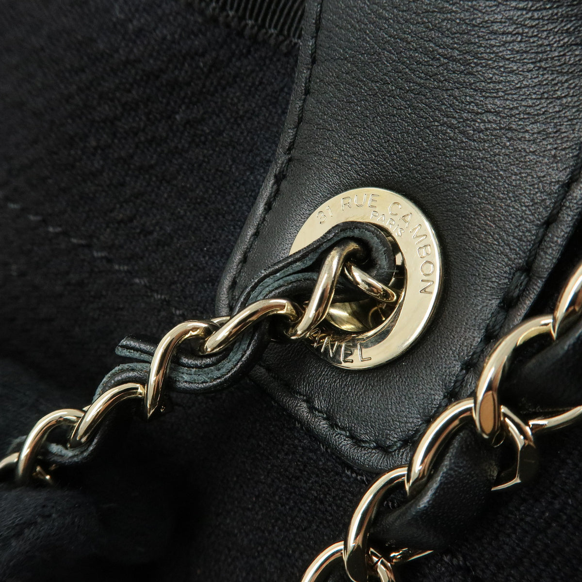 CHANEL Deauville Tote MM 2WAY Hand Bag Shoulder Bag Black A57069