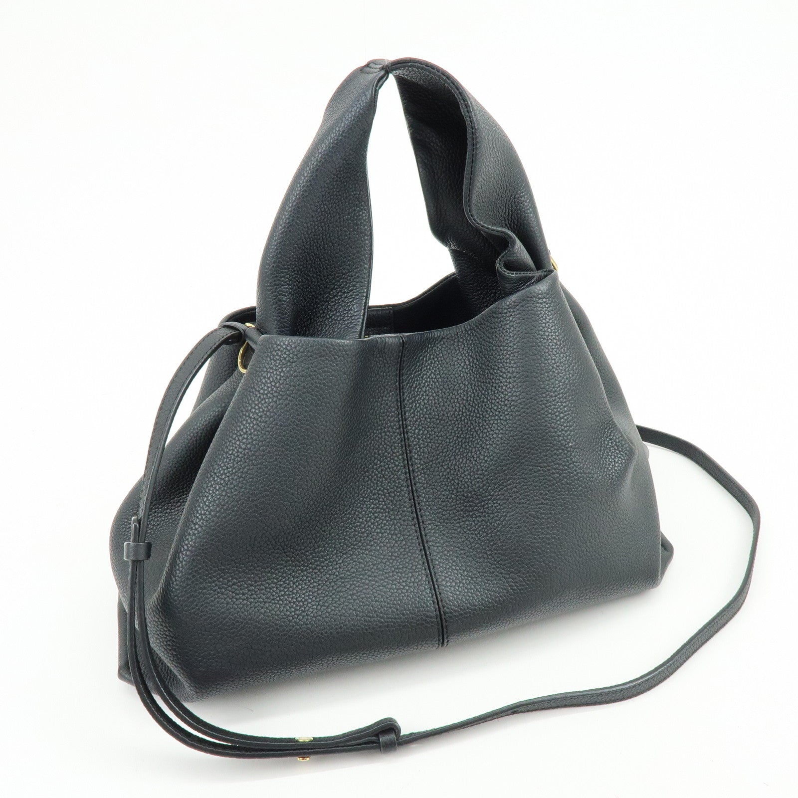 POLENE Numéro Neuf Calf Leather 2Way Bag Hand Shoulder Bag Black