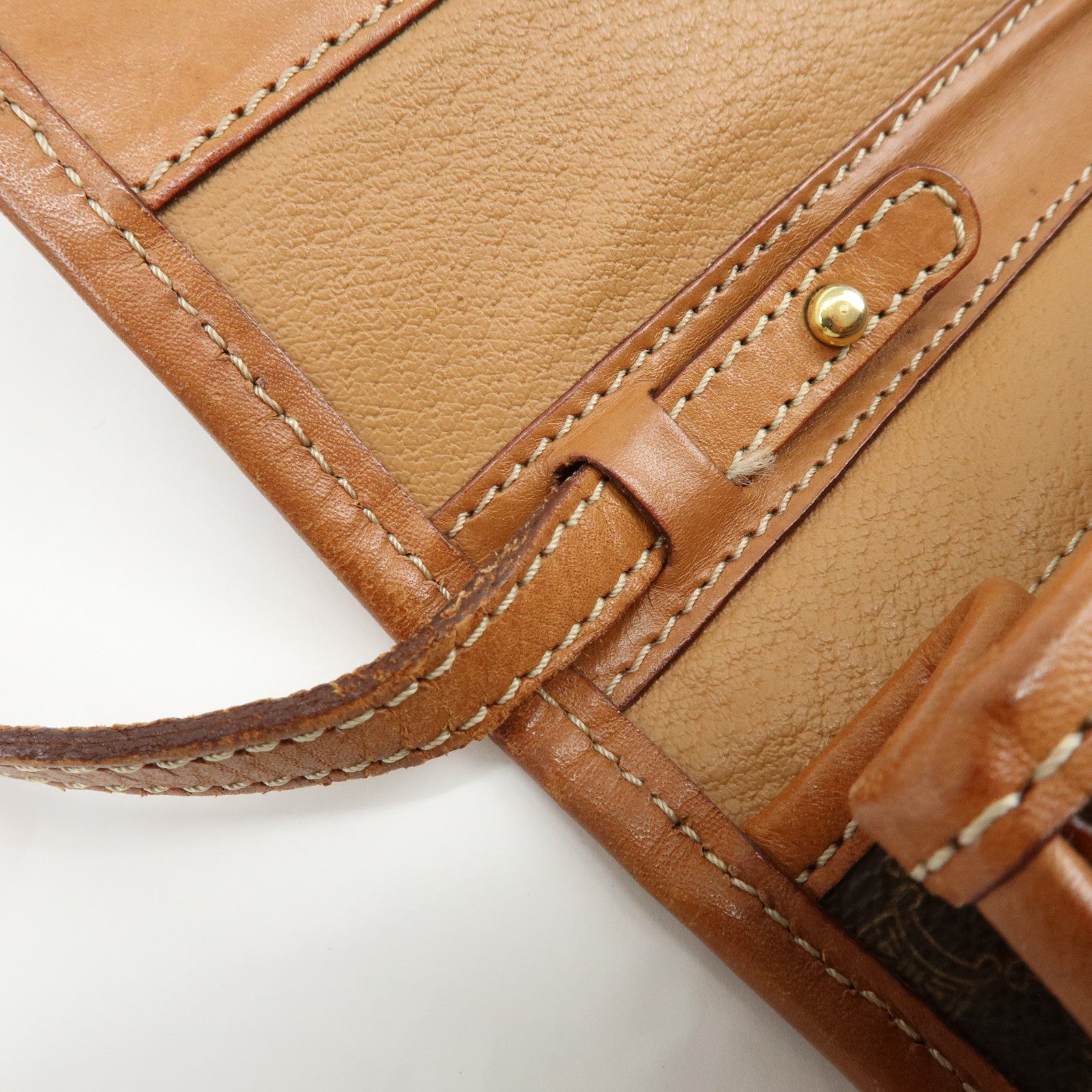 CELINE Macadam PVC Leather Shoulder Bag Crossbody Bag Brown