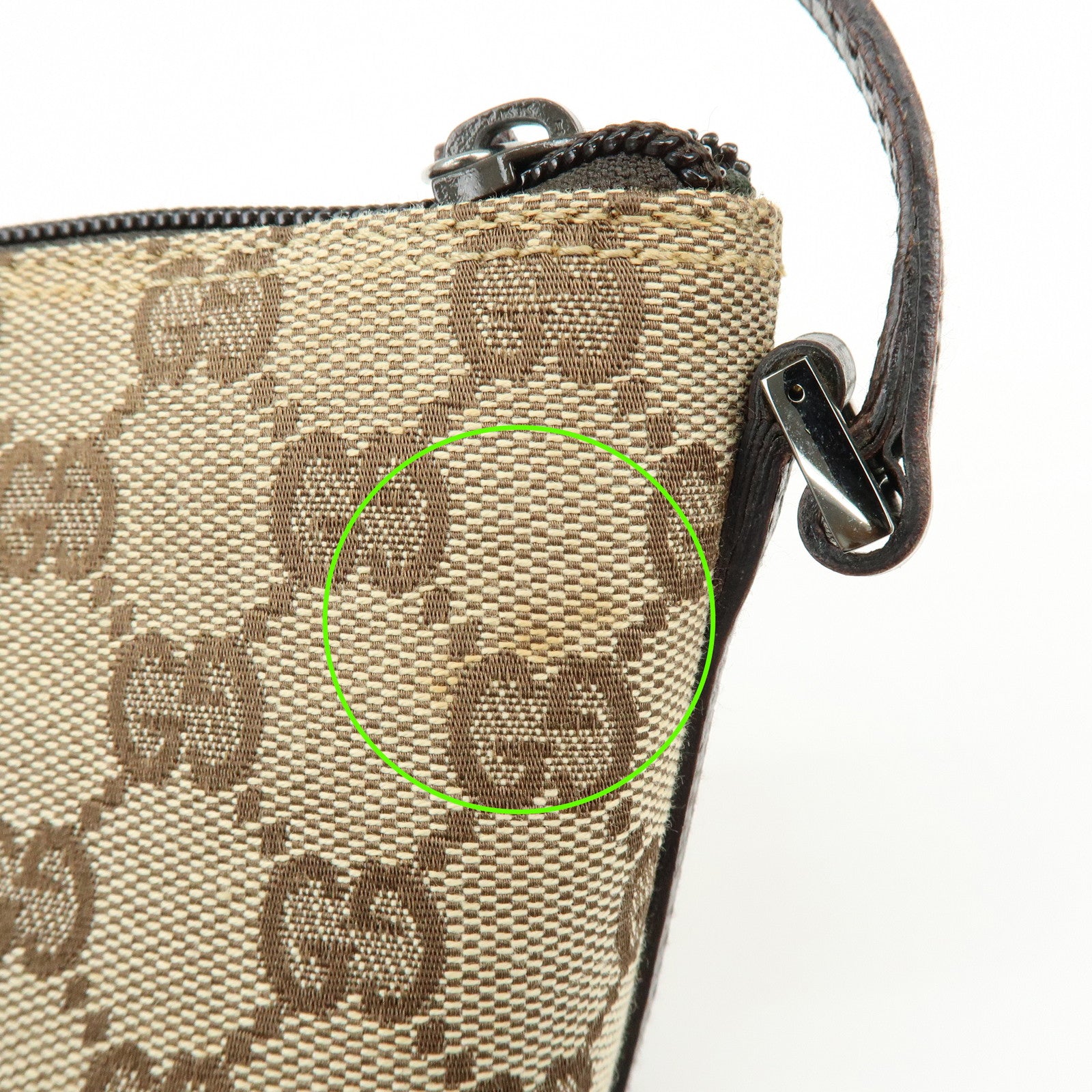 GUCCI Boat Bag GG Canvas Hand Bag Accessory Pouch Beige Brown 07198