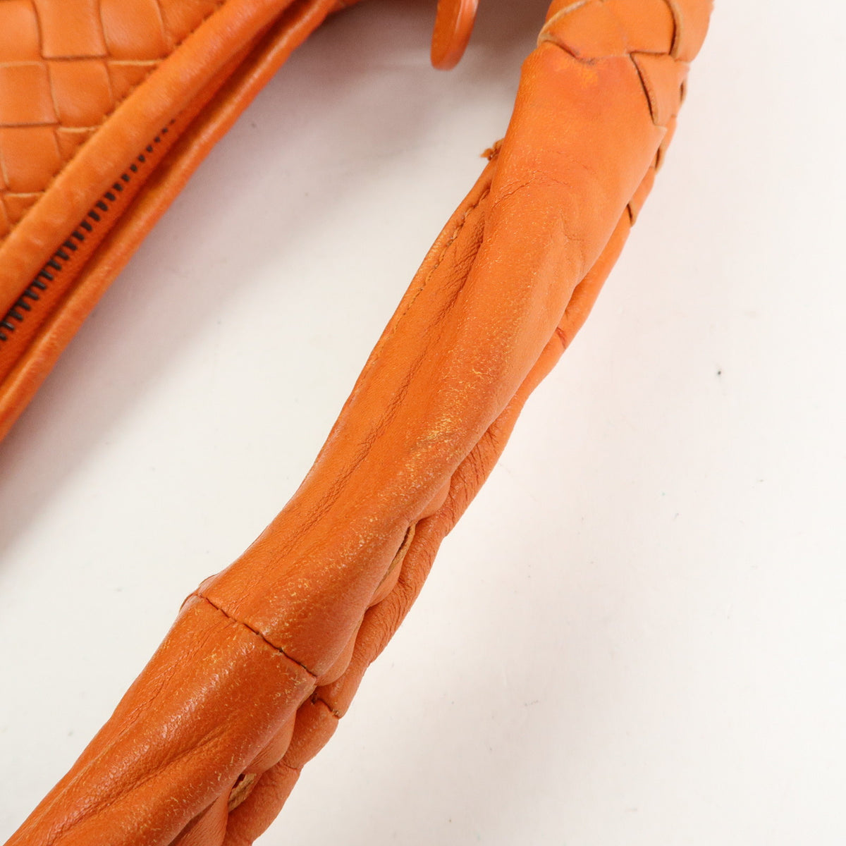 BOTTEGA VENETA Hobo Intrecciato Leather Shoulder Bag Orange 115653