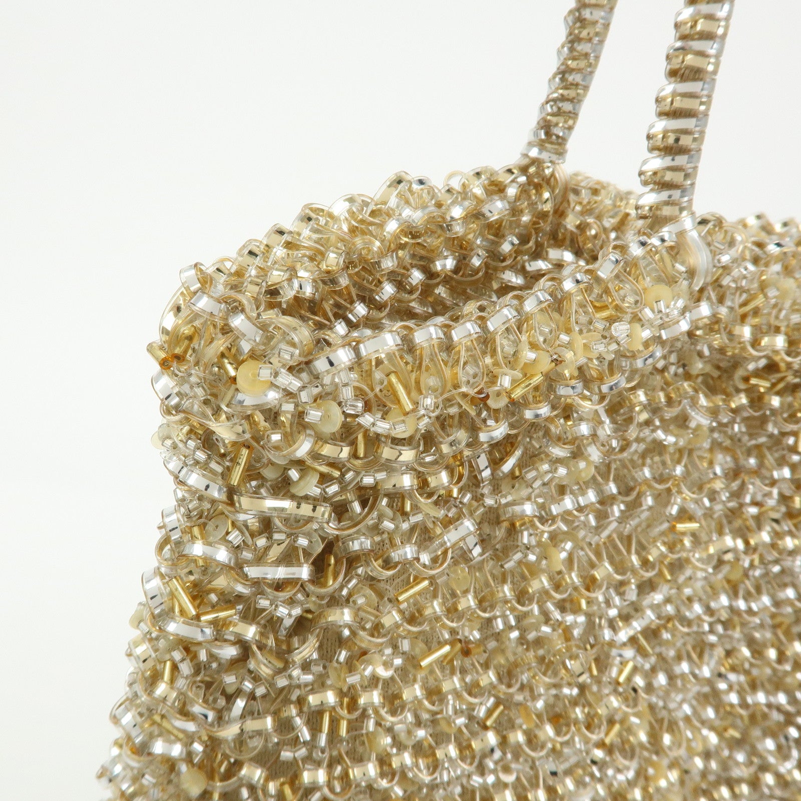 ANTEPRIMA Set of 2 PVC Wire Bag Hand Bag Tote Bag Brown Gold