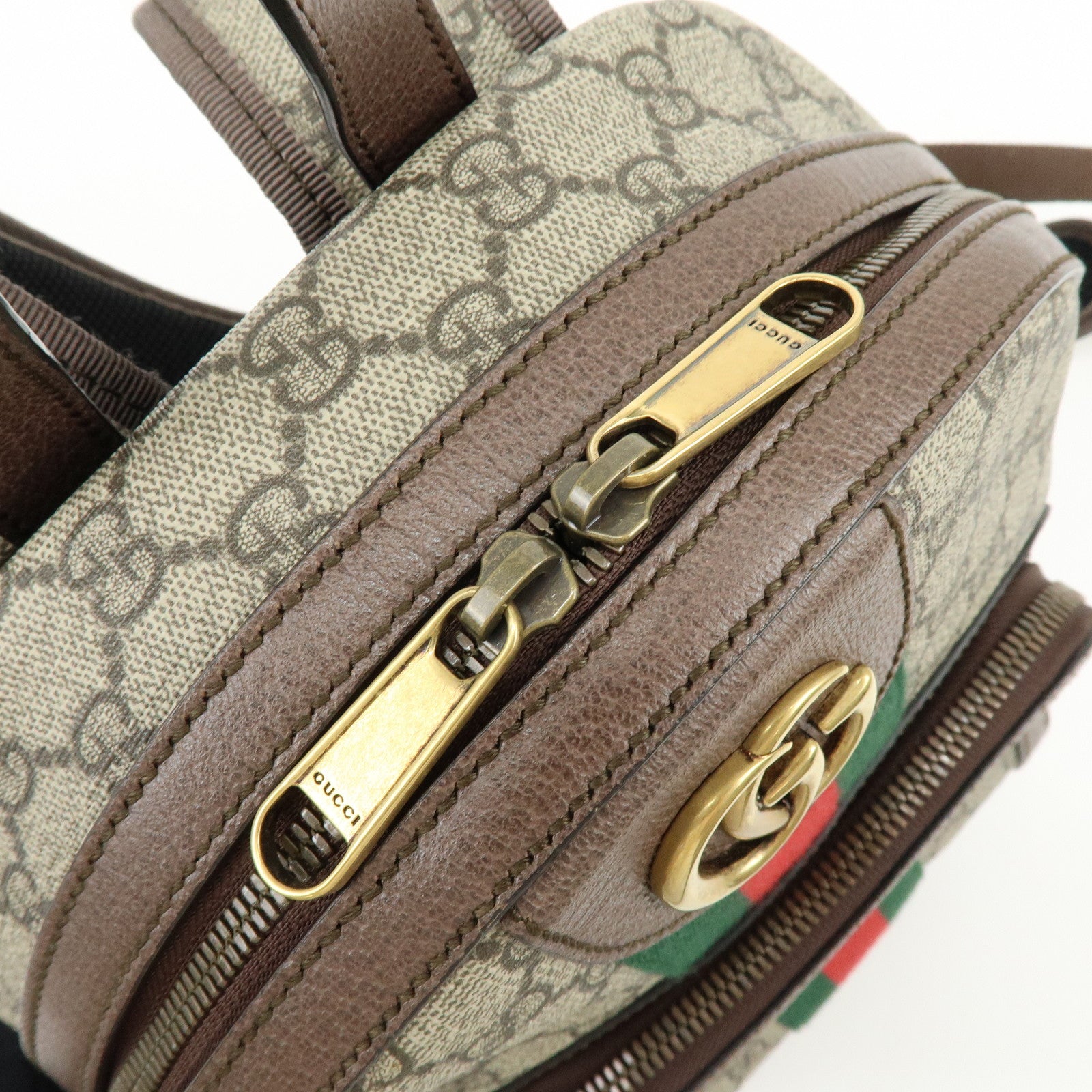 GUCCI Ophidia Sherry Double G GG Supreme Leather Backpack 547965