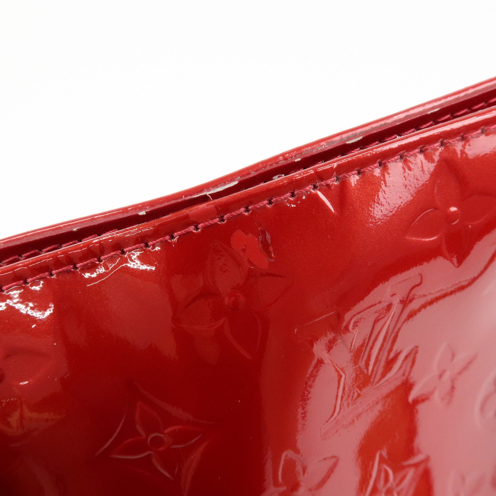 Louis Vuitton Monogram Vernis Brentwood Tote Bag Hand Bag Red M91989